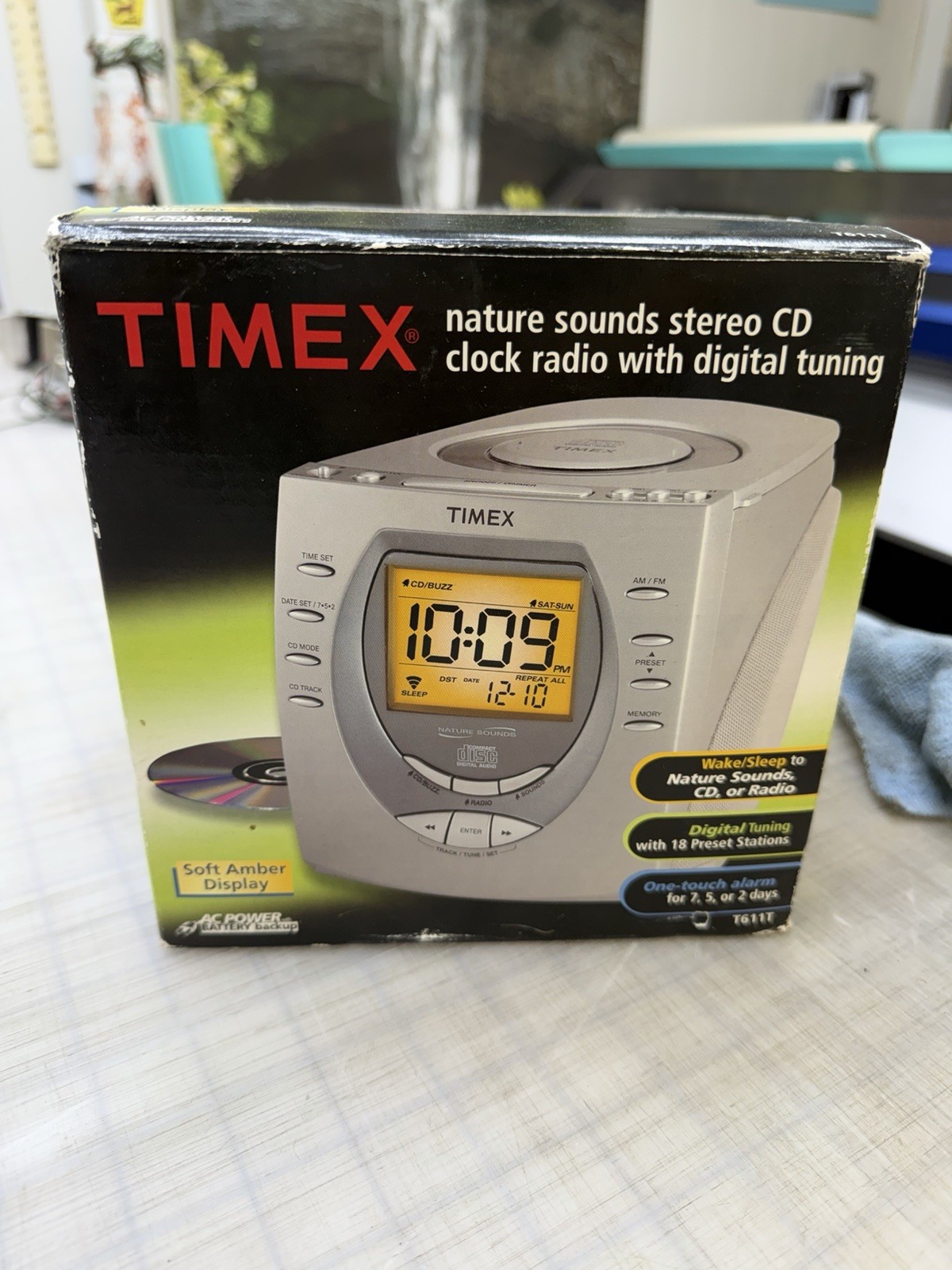 Vintage Timex - # T611T Nature Sound Stereo CD Clock Radio - RARE Open Box Vintage Timex - # T611T Nature Sound Stereo CD Clock Radio - RARE Open Box