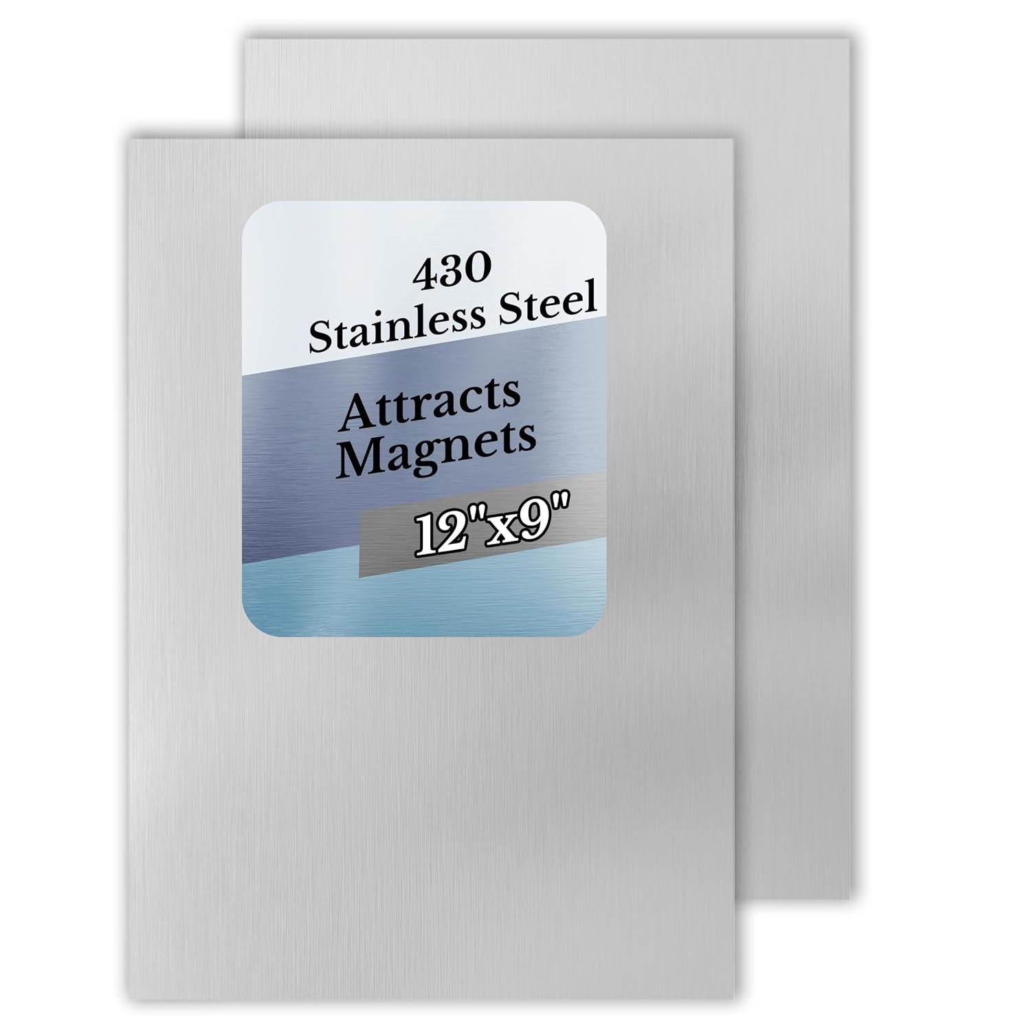 2 Pack 430 Magnetic Stainless Steel Sheets, 18 Gauge 12\