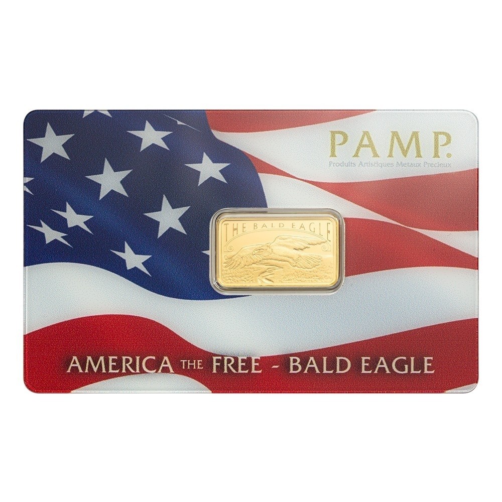5 gram Gold Bar – PAMP America the Free: Bald Eagle (Assay)