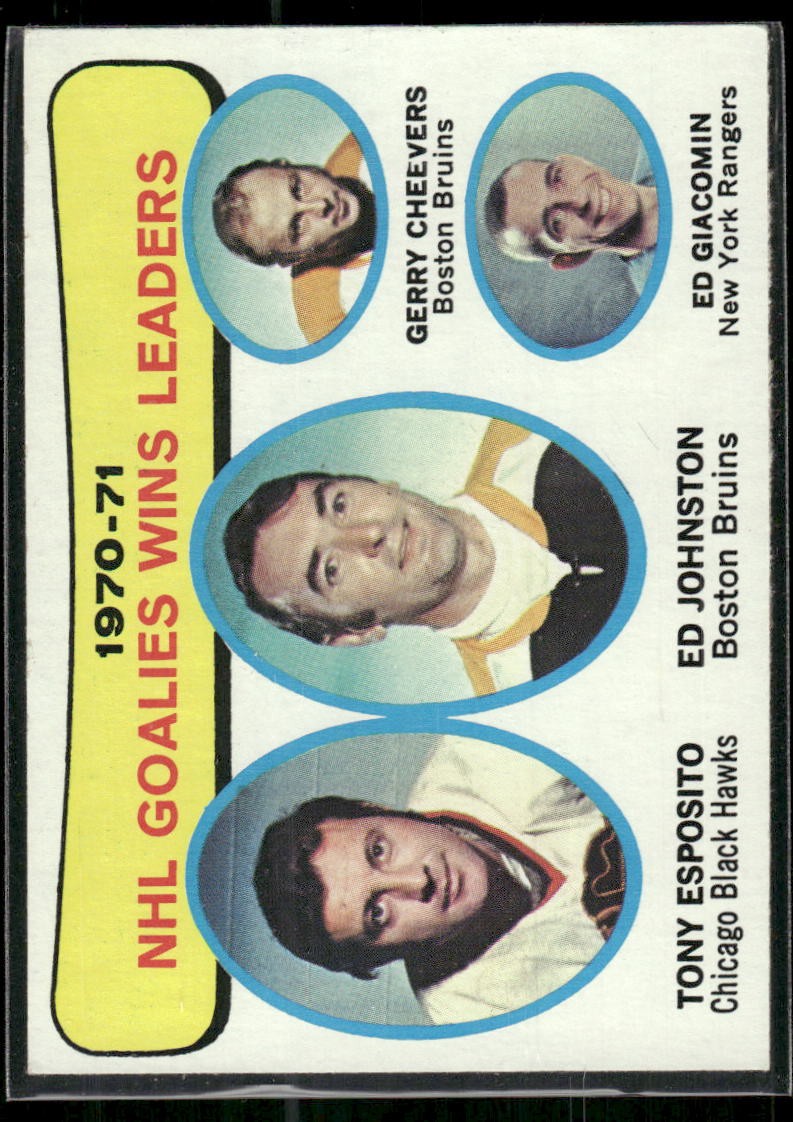 1971-72 Topps #4 1970-71 NHL Goalies Wins Leaders 1971-72 Topps #4 1970-71 NHL Goalies Wins Leaders