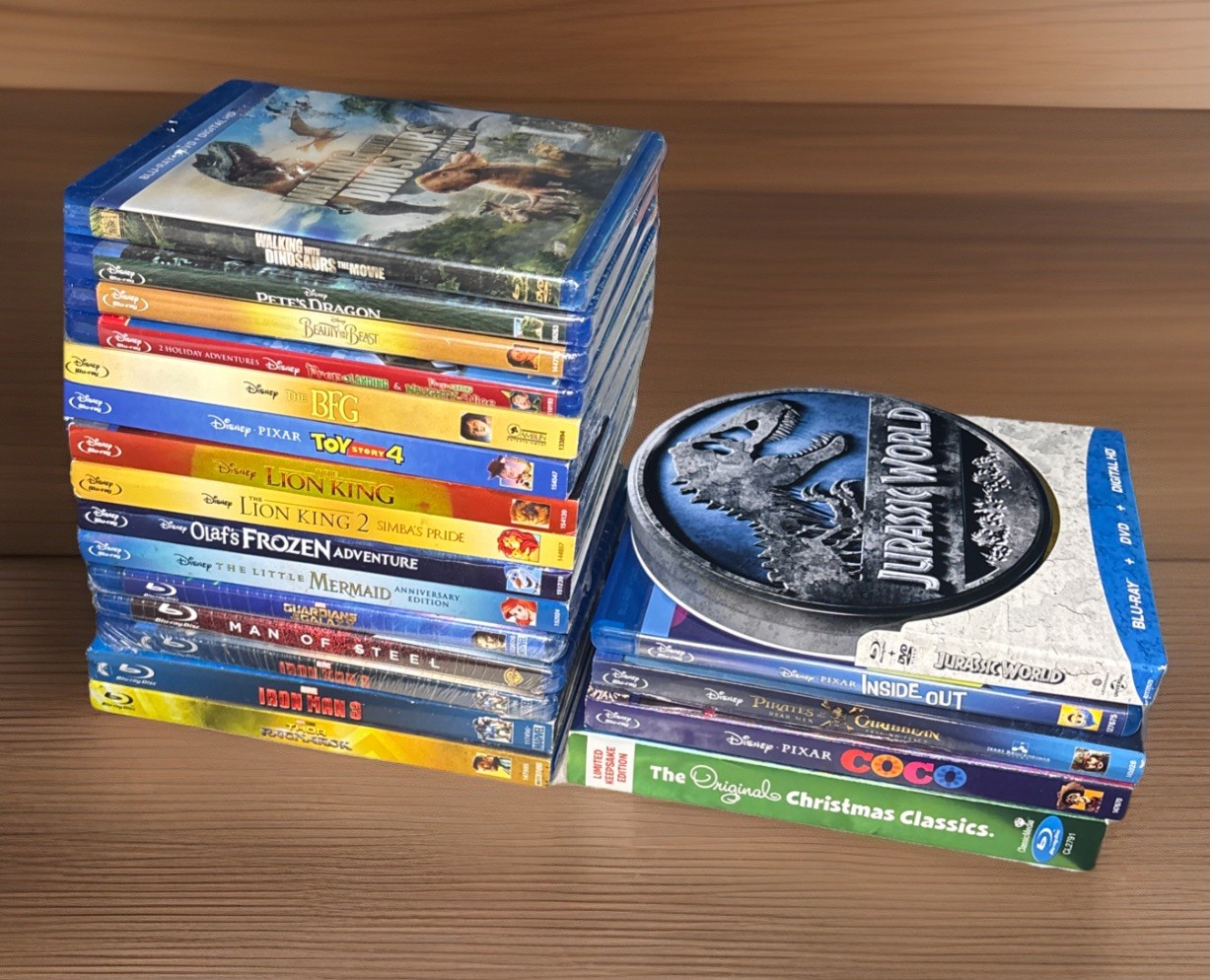 Blu-Ray Lot Of 20 (15 Sealed) New Kids Family Disney Movies Marvel Animated