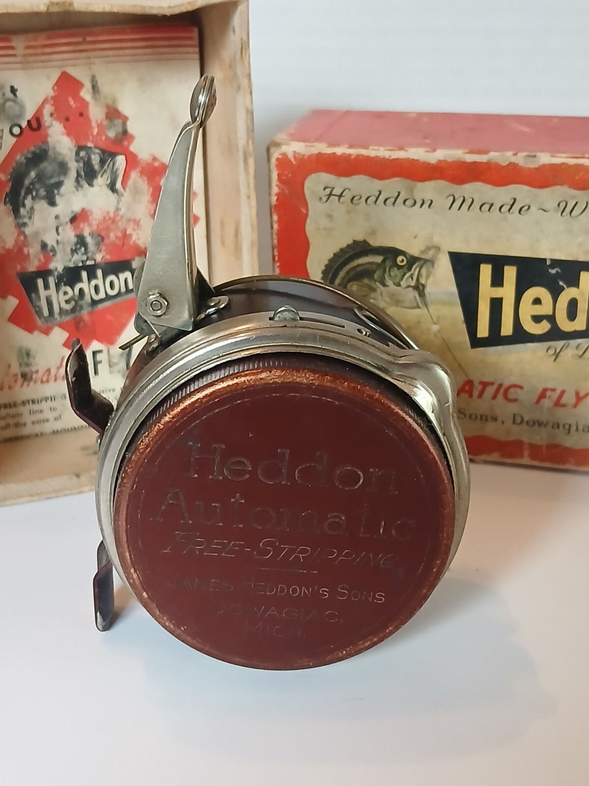 Vintage Heddon Fly Reel Fishing James Heddon\'s Sons USA Michigan Vintage Heddon Fly Reel Fishing James Heddon\'s Sons USA Michigan