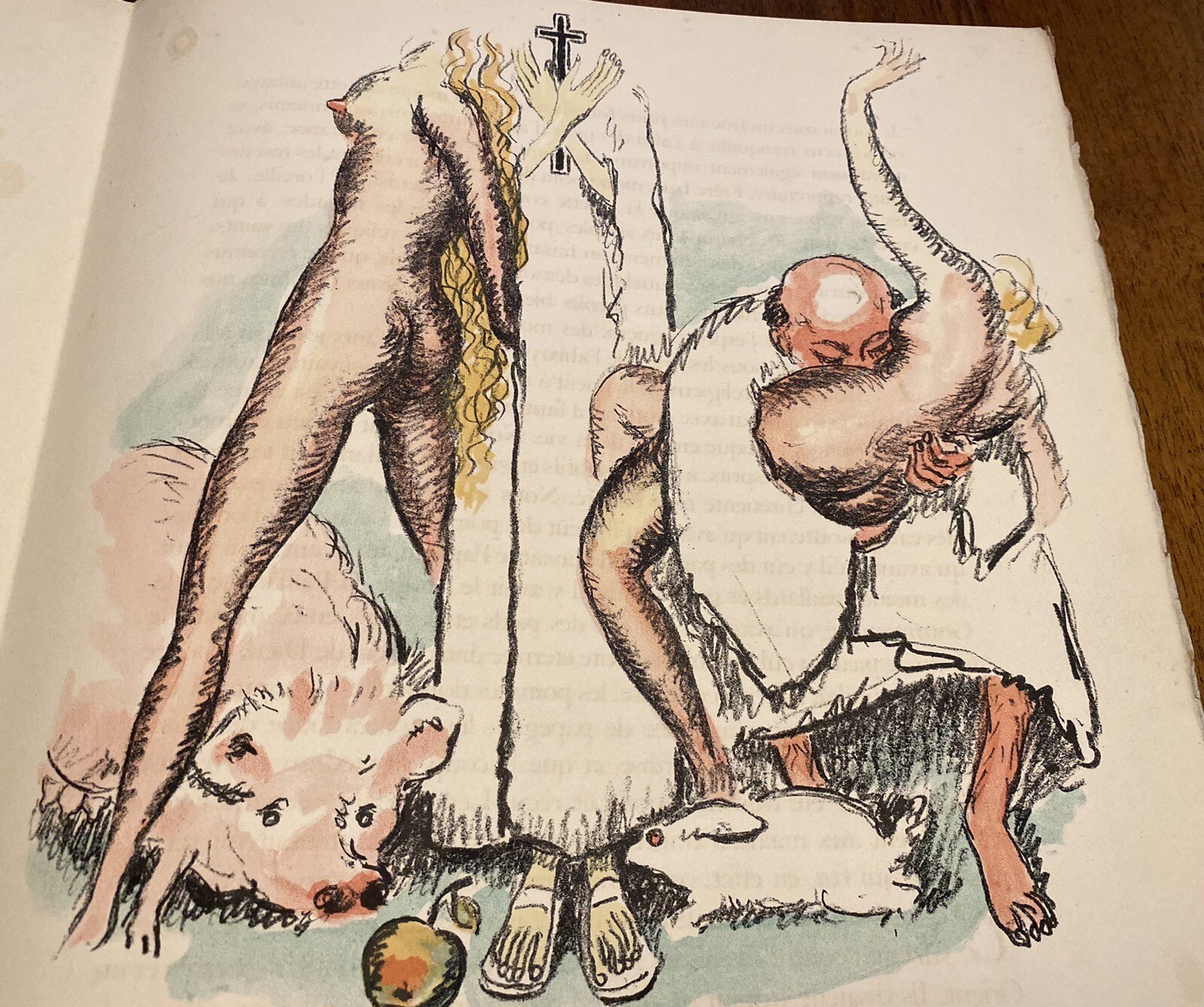 Kees VAN DONGEN Nude Scene Lithograph on Lana Paper 1951