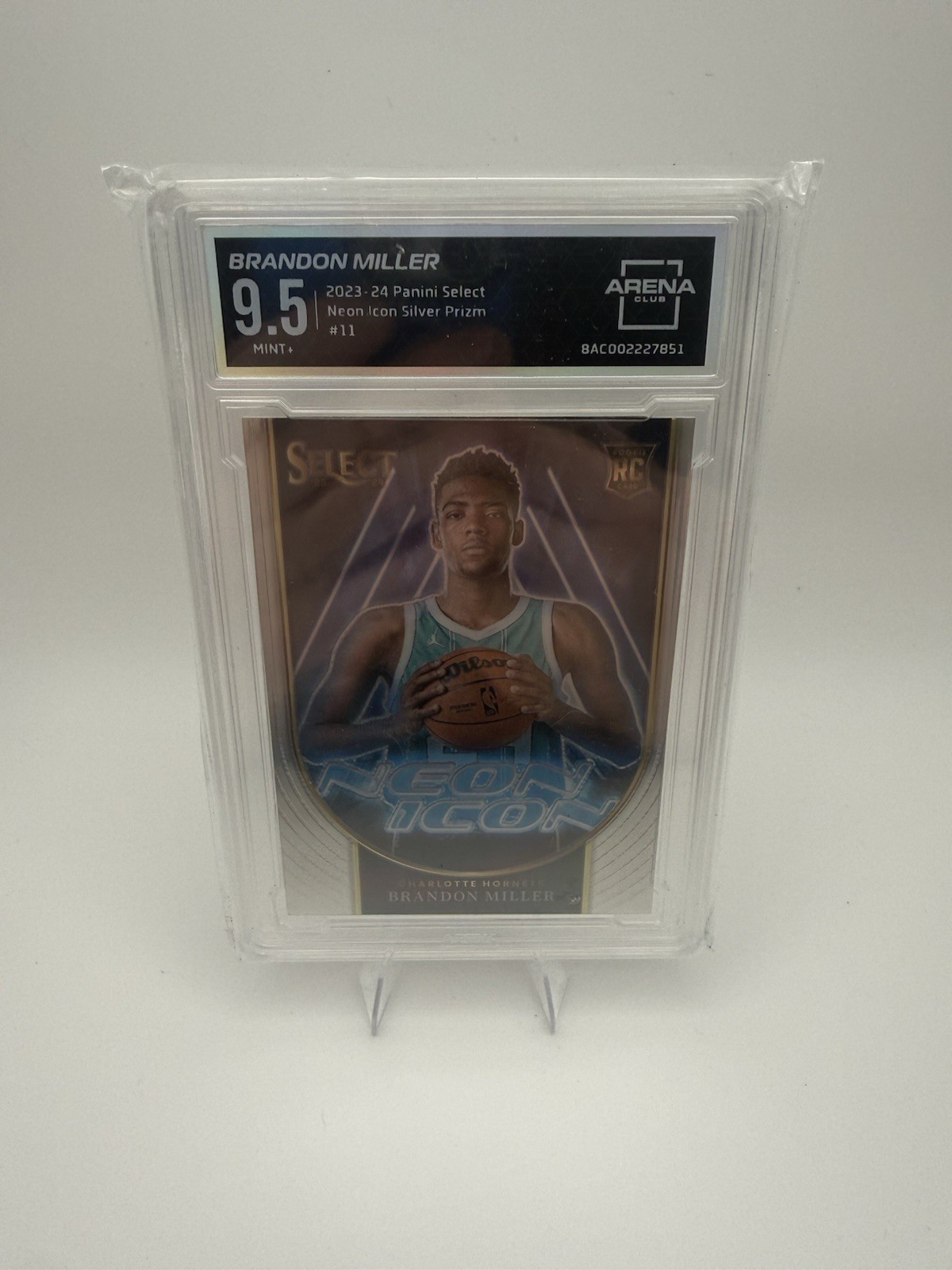 Panini 2023-24 Panini Select Brandon Miller #11 Neon Icons Silver Prizm Rookie