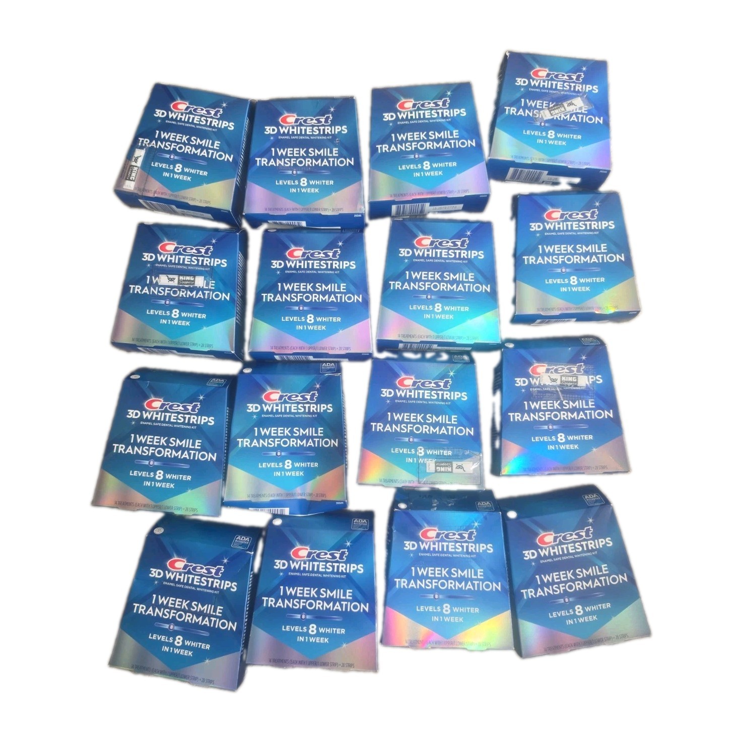 Lot Of 16 Crest 3D Whitestrips Level 8 1 Week Smile Transformation Exp 12/27+