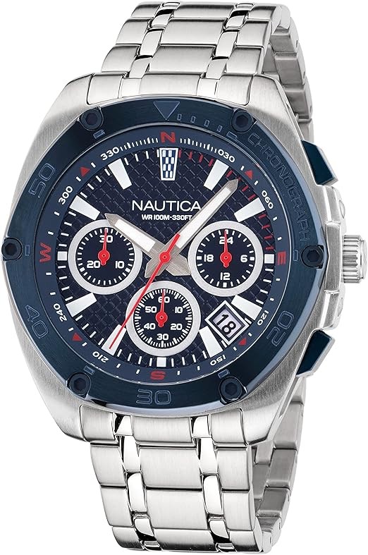 Nautica Tin Can Bay Recycled Stainless Steel And Silicone Mens Watch Box Set