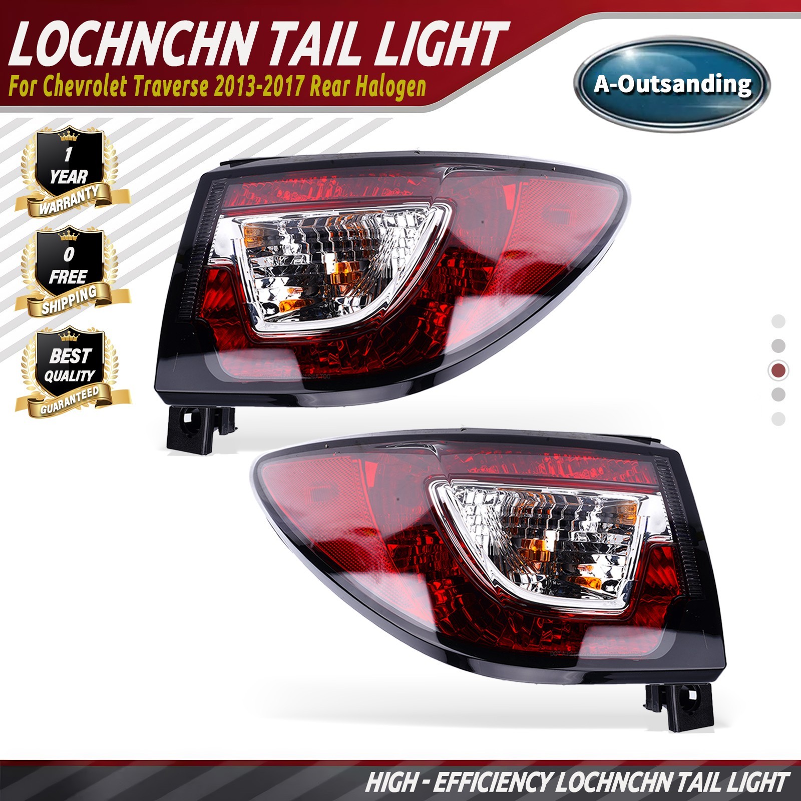 Red Tail Lights Lamps w/ Bulbs LH+RH For Chevy Traverse LS LT LTZ 2013 -2017 DOT Red Tail Lights Lamps w/ Bulbs LH+RH For Chevy Traverse LS LT LTZ 2013 -2017 DOT