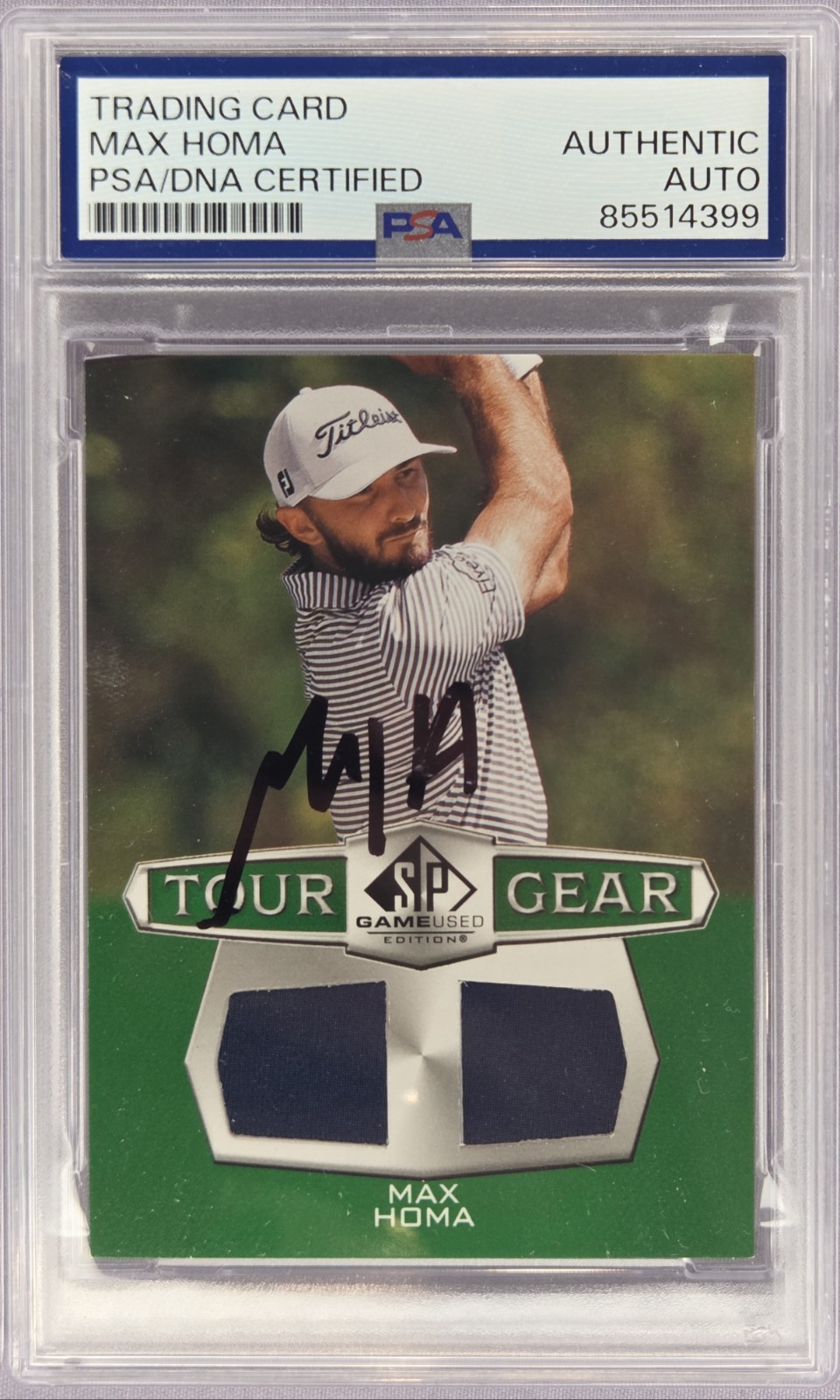 Max Homa Signed 2024 SP Game Used Tour Gear PSA Slabbed Golf Card