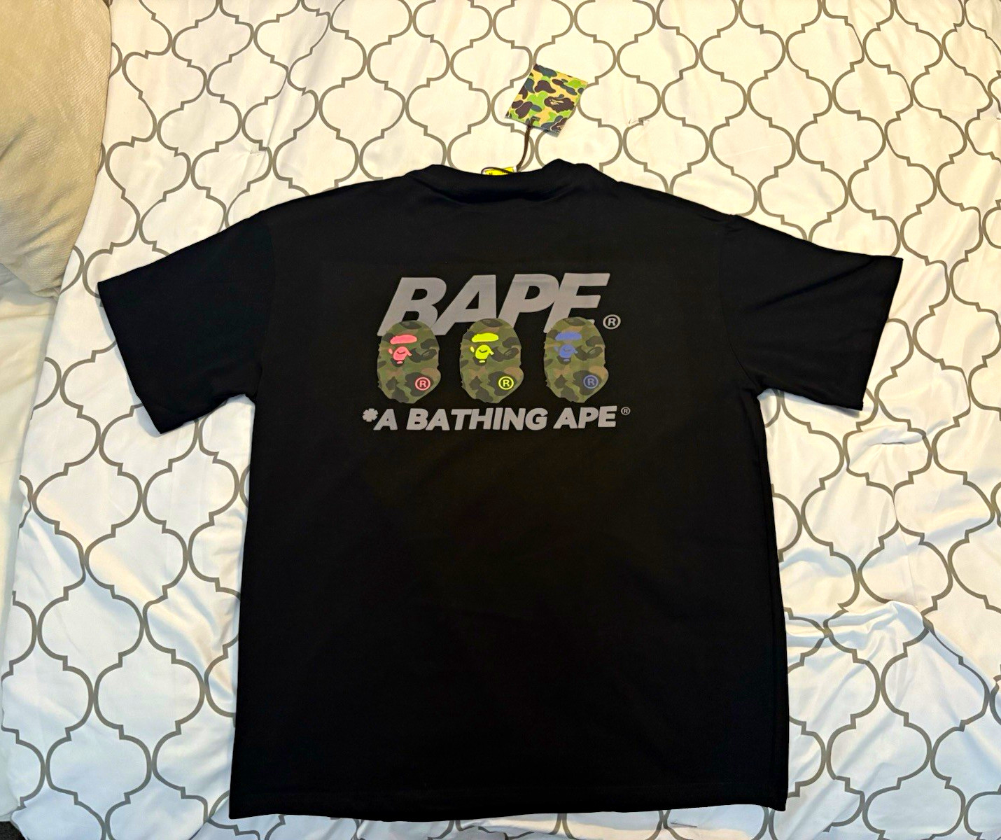 A Bathing Ape BAPE Baby Milo Logo Graphic Tee Black Crew Neck Men\'s M