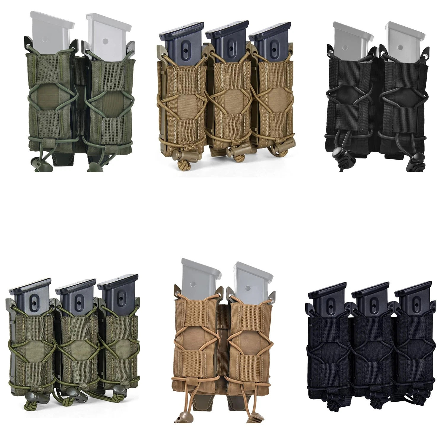 Tactical 9mm Triple Double Single Mag Pouch Military Pistol Rifle Magazine Pouch