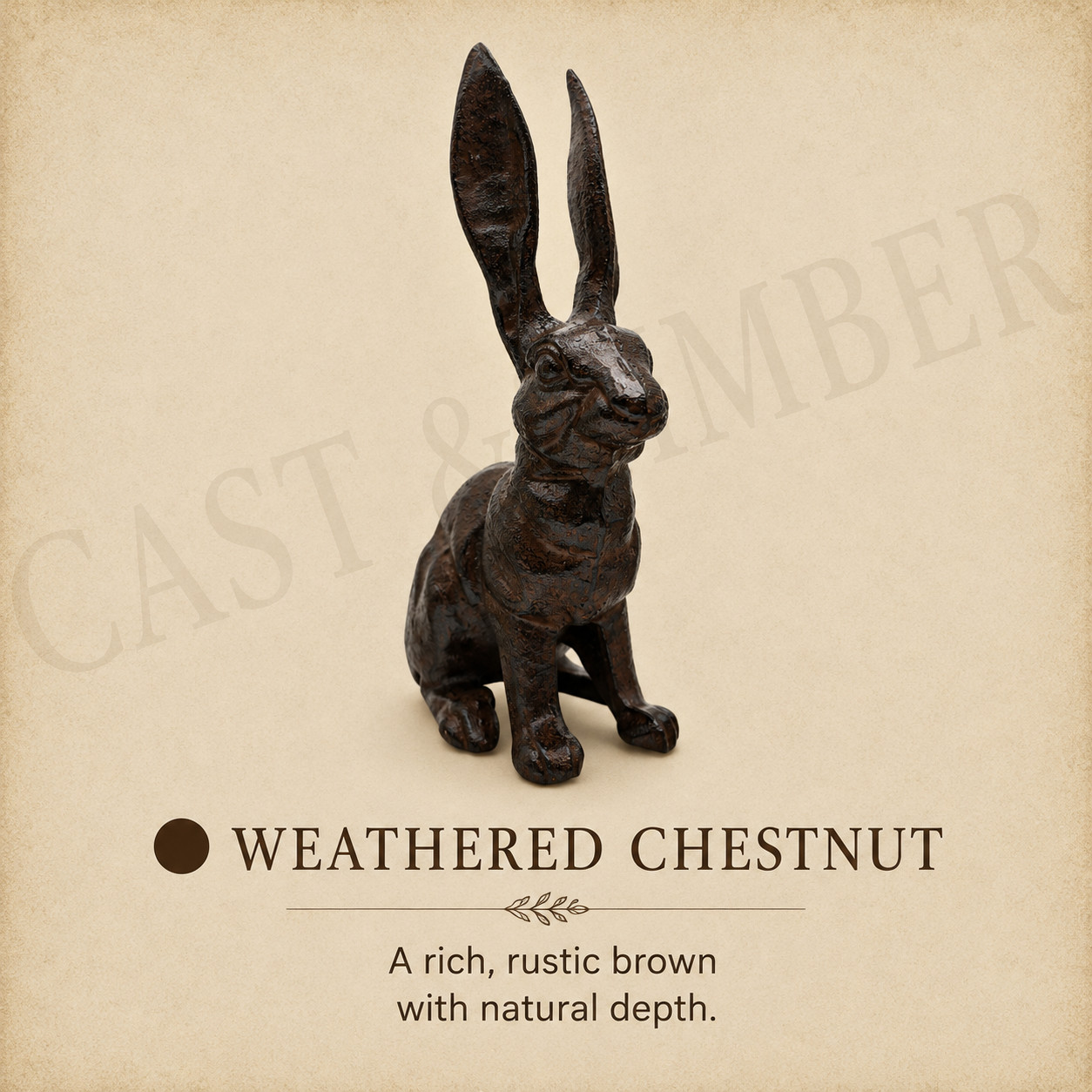 Cast Iron Belgian Hare Rabbit Statue Rustic Farmhouse Garden Decor Choose Color