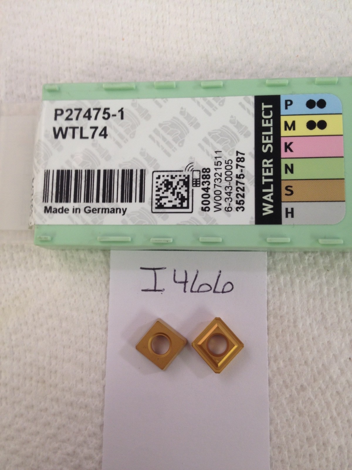 10 NEW WALTER P27475-1 CARBIDE INSERTS GRADE: WTL74 {I466}