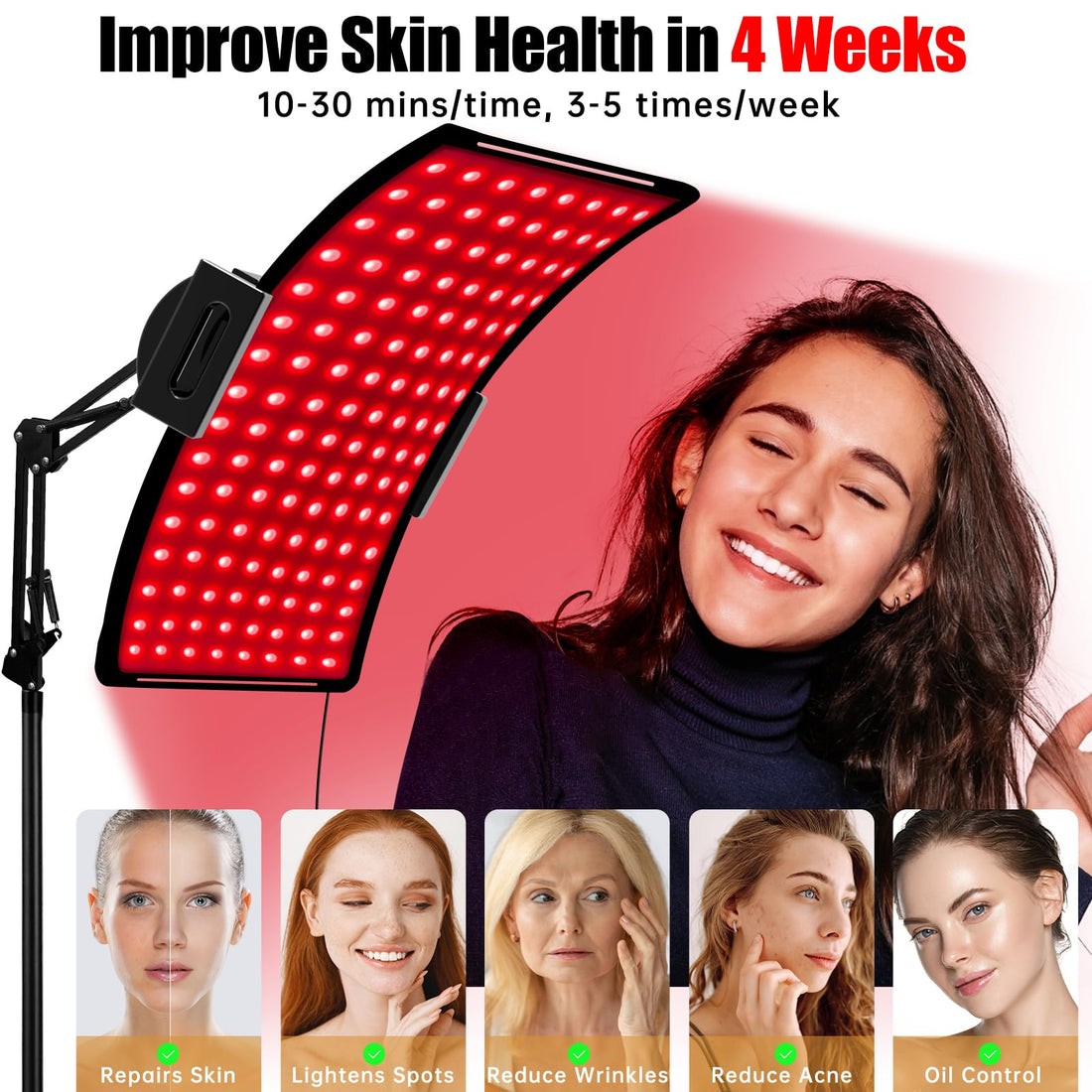 BLACK - YOEYOU RED LIGHT THERAPY LAMP