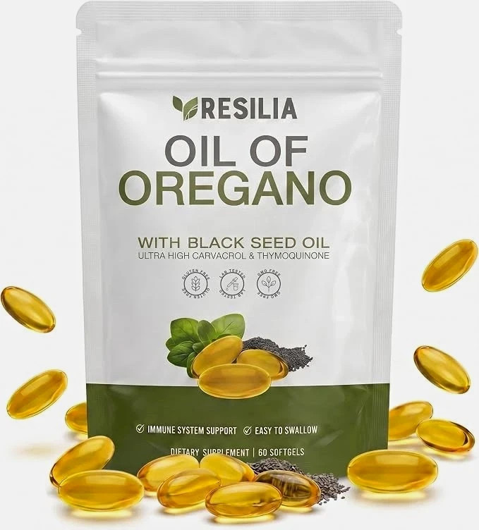 Resilia Oil of Oregano 6000mg with Black Seed Oil Softgels – 60 Capsules-
