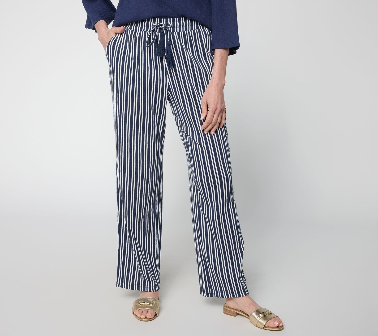Belle by Kim Gravel Regular Packabelle Slay the Vacay Straight Pants Nautical St Belle by Kim Gravel Regular Packabelle Slay the Vacay Straight Pants Nautical St