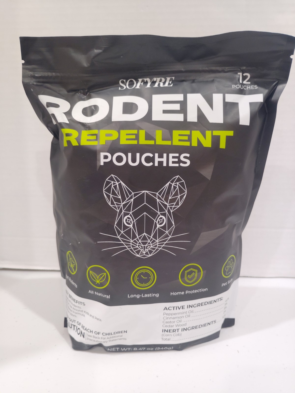 SOFYRE Rodent Repellent Pouches 12 Packs Per Bag Natural Peppermint SOFYRE Rodent Repellent Pouches 12 Packs Per Bag Natural Peppermint