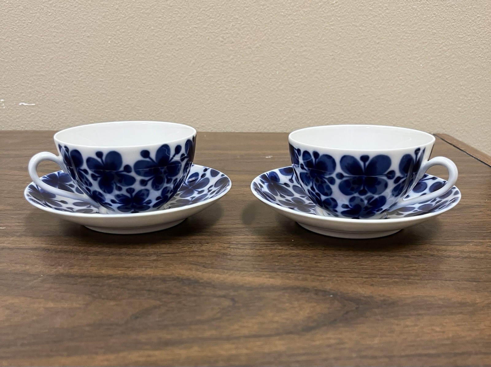 Rorstrand Sweden Mon Amie Marianne Westman Cup & Saucer Set of 2 Vintage Blue