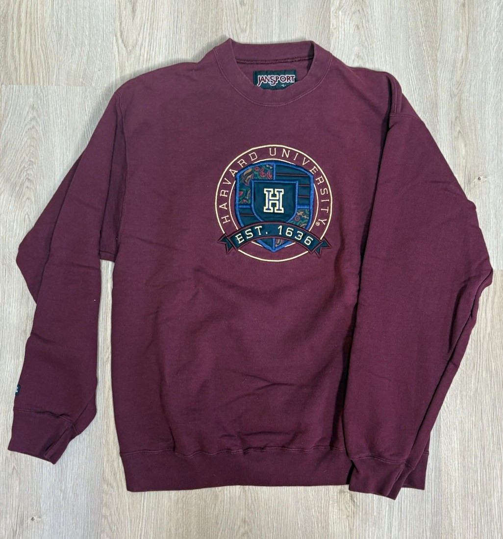 Jansport 90s Vintage Harvard University Burgundy Crewneck Sweatshirt Size L Jansport 90s Vintage Harvard University Burgundy Crewneck Sweatshirt Size L