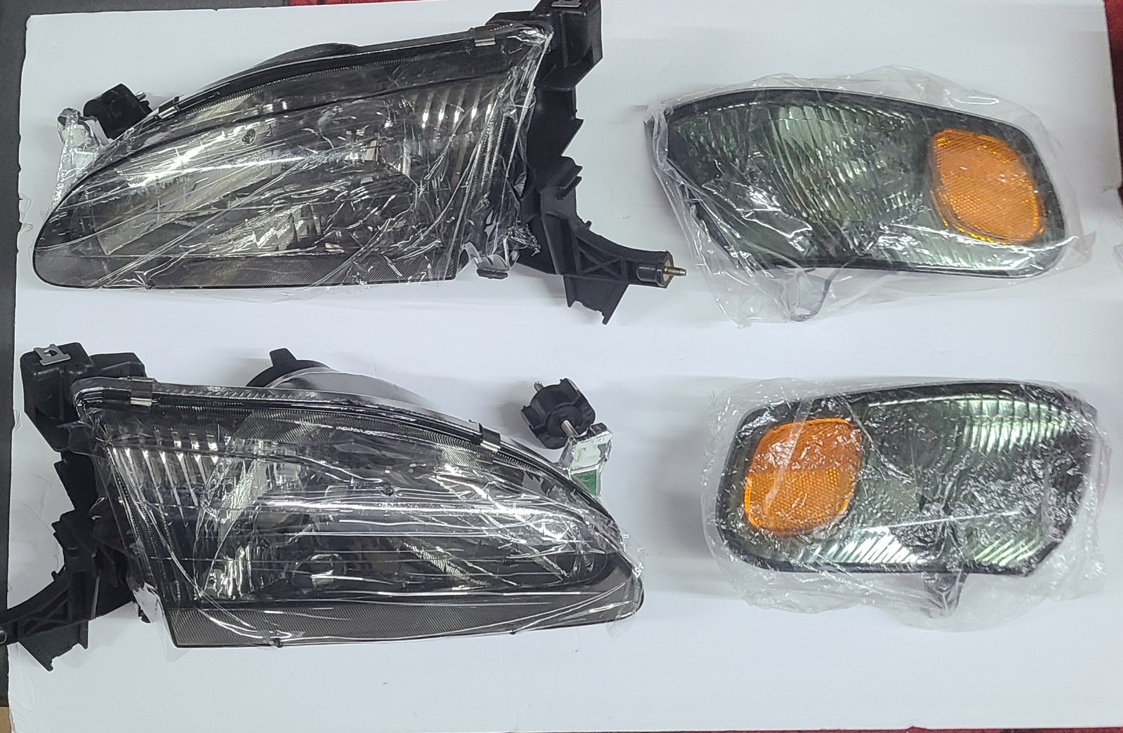 Smoke Chrome Amber Headlights Fit 1998-2000 Toyota Corolla