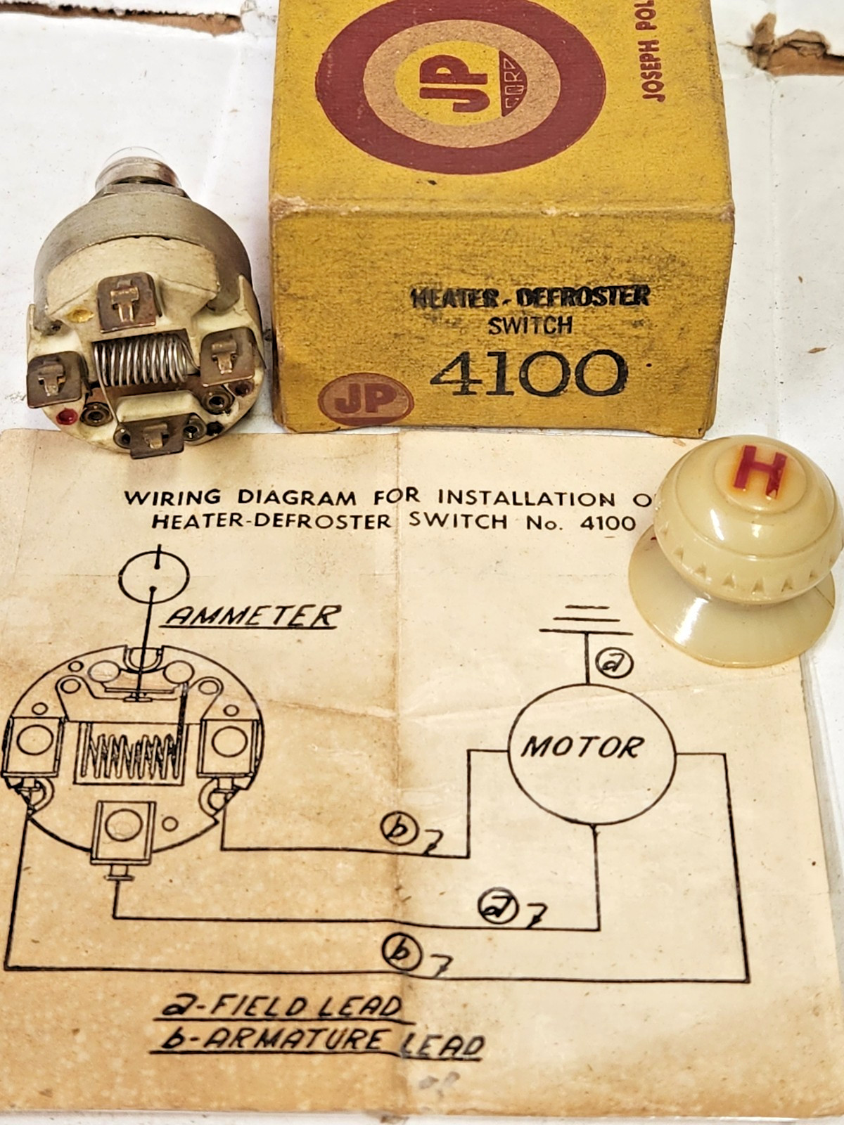 NOS Vintage JP Heater Defroster Switch 4100 Joseph Pollak Corp NOS Vintage JP Heater Defroster Switch 4100 Joseph Pollak Corp