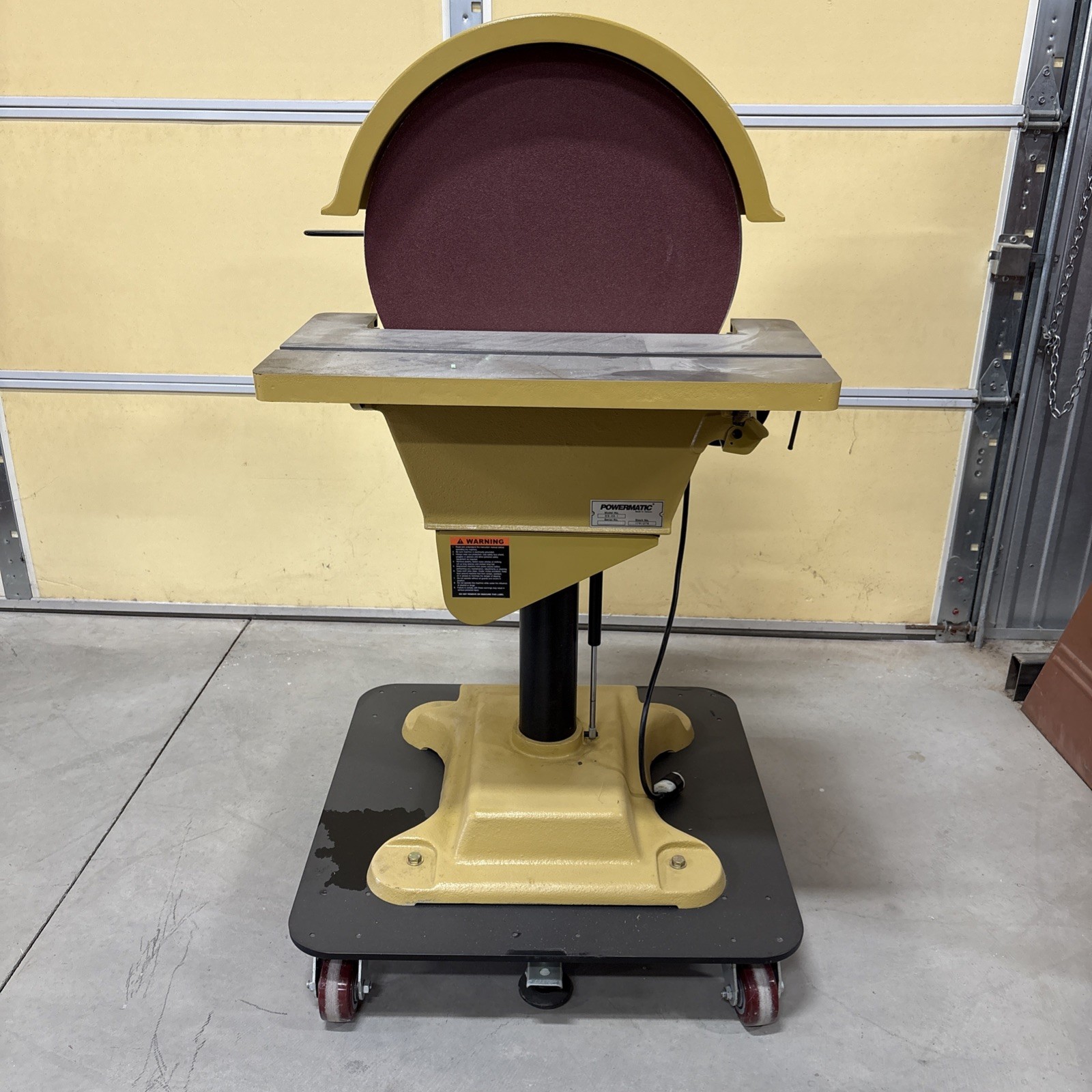 Powermatic 20” DS20 Disc Grinder on Rolling Base with Brake