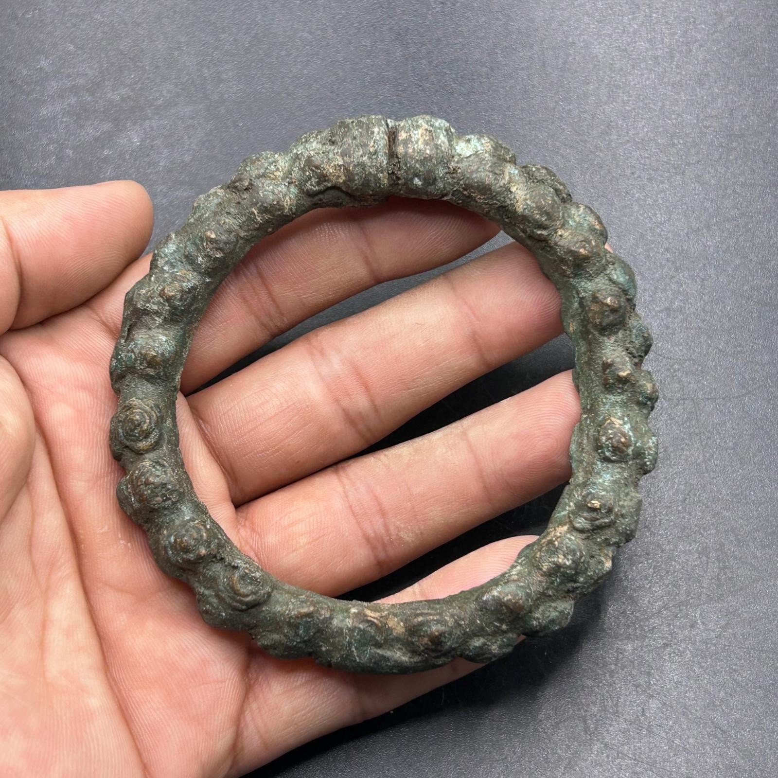 Genuine Ancient Viking Civilization Bronze Rare Unique Bangle Bracelet 