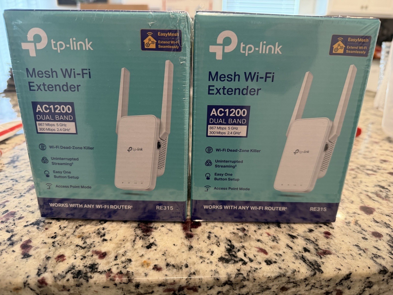 NEW TP-Link Mesh Easy One Step Button Set Up Wifi Extender AC1200 Dual Band2x NEW TP-Link Mesh Easy One Step Button Set Up Wifi Extender AC1200 Dual Band2x