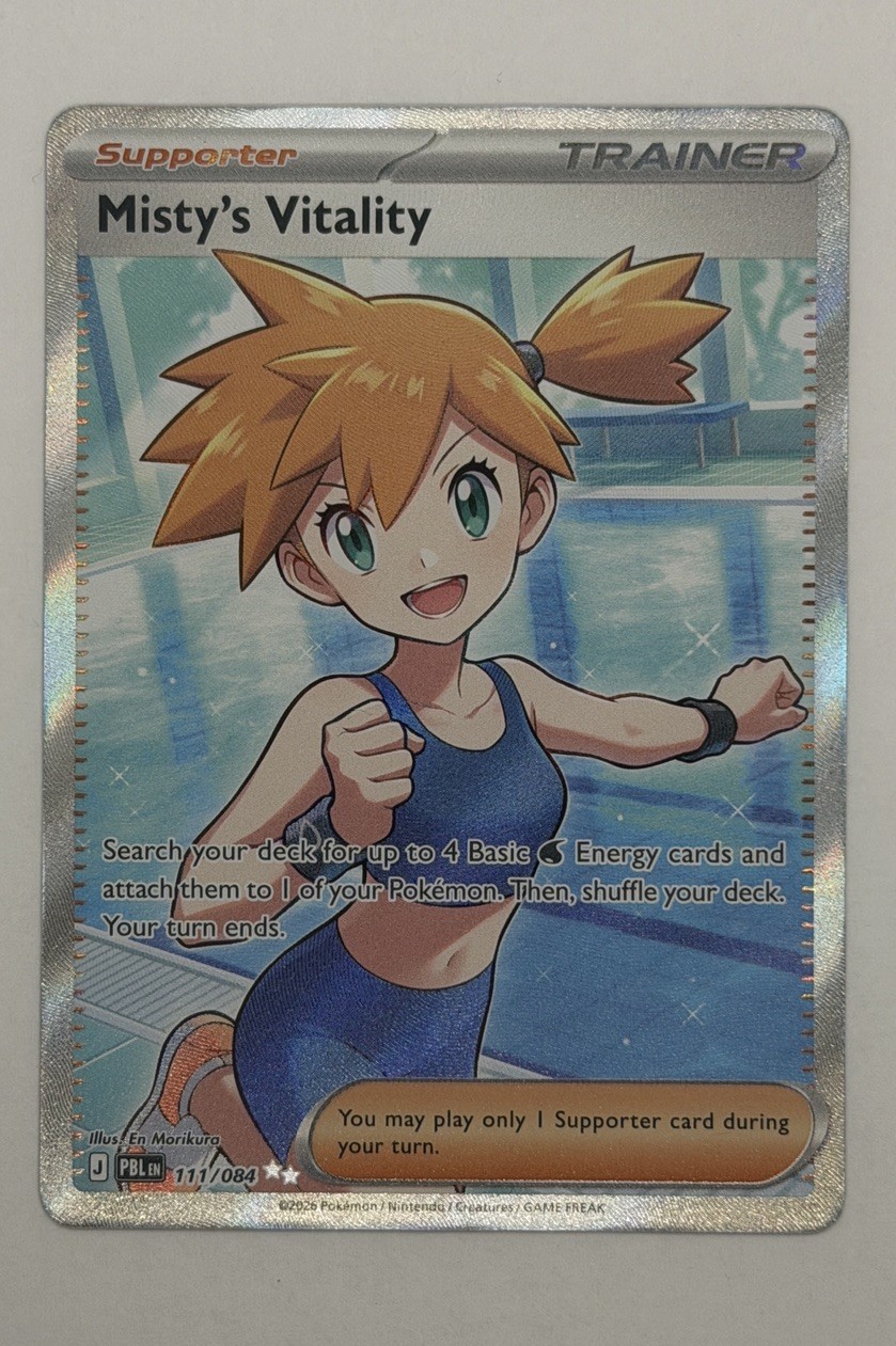 Pokemon Misty\'s Vitality 111/084 English Holo Full Art Ultra Rare Pack Fresh Pokemon Misty\'s Vitality 111/084 English Holo Full Art Ultra Rare Pack Fresh