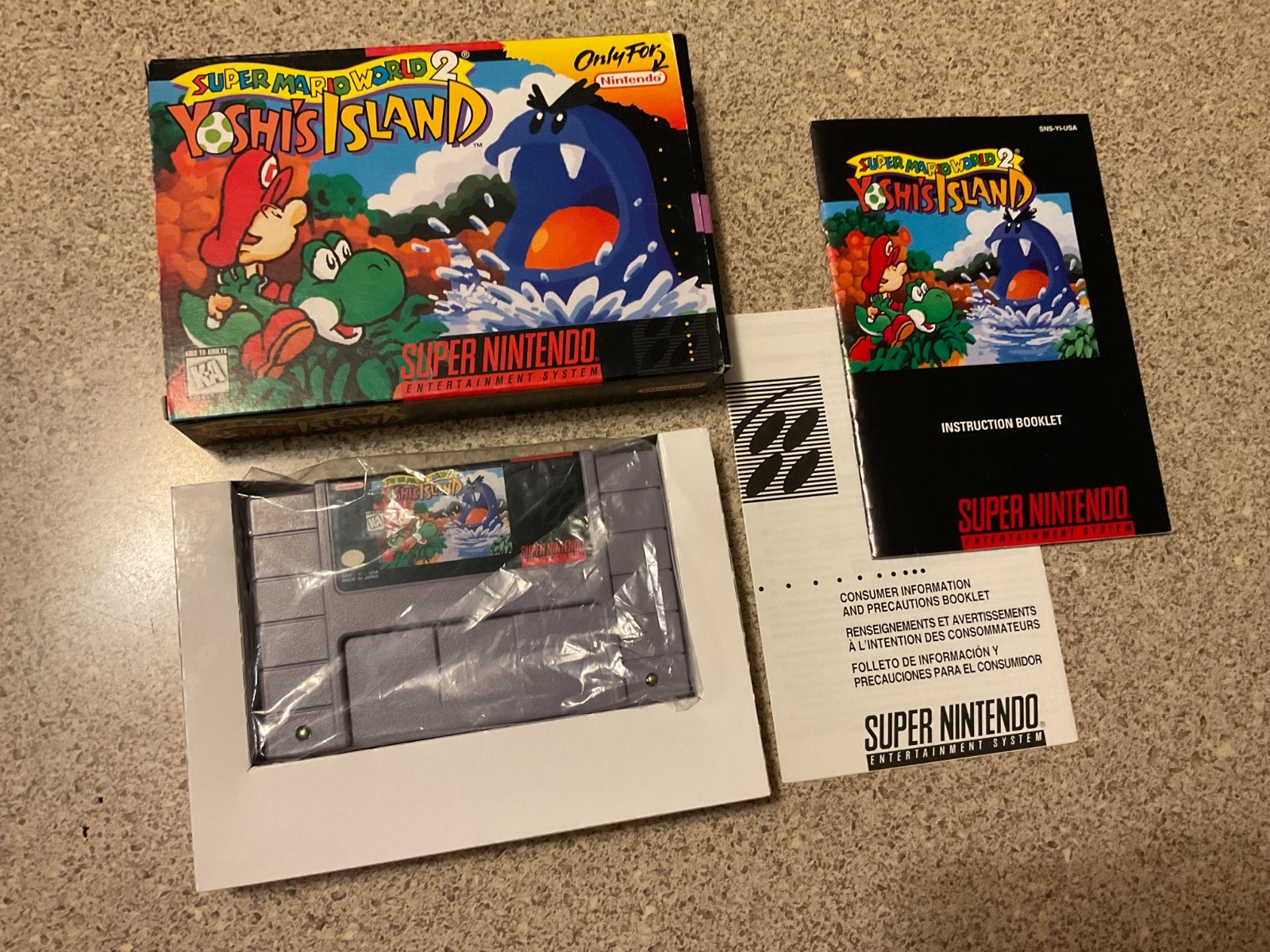1995 Super Mario World 2 Yoshi\'s Island for SUPER NINTENDO ENTERTAINMENT SYSTEM 