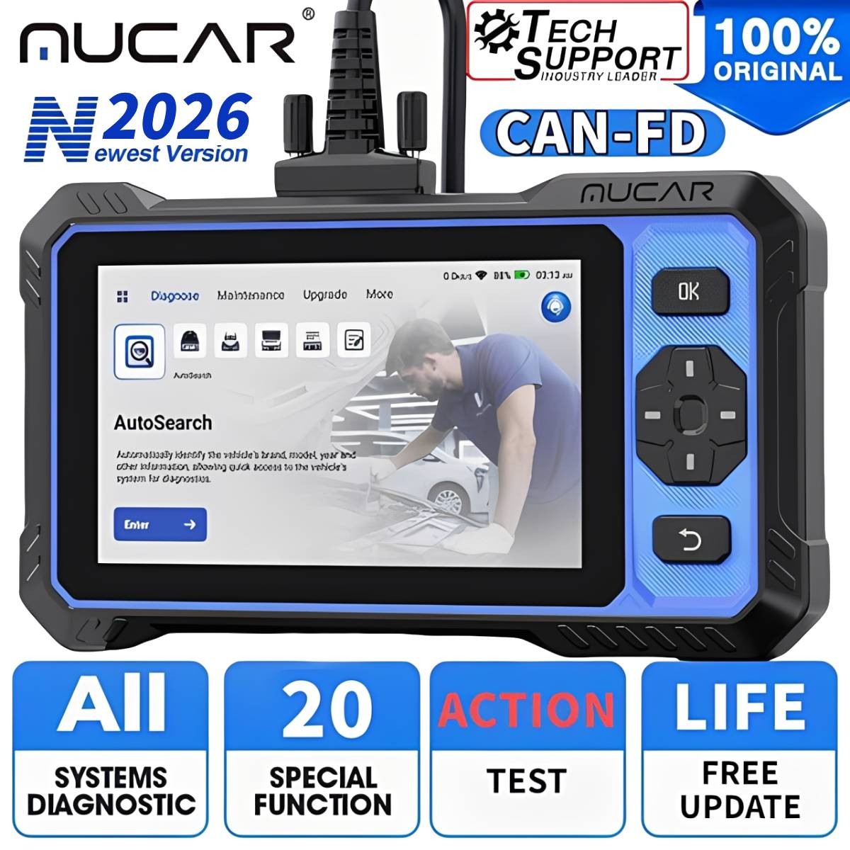 Mucar 682 AI OBD2 Scanner All System Car Diagnostic Tool ABS,EPB,SAS,SRS,BMS US