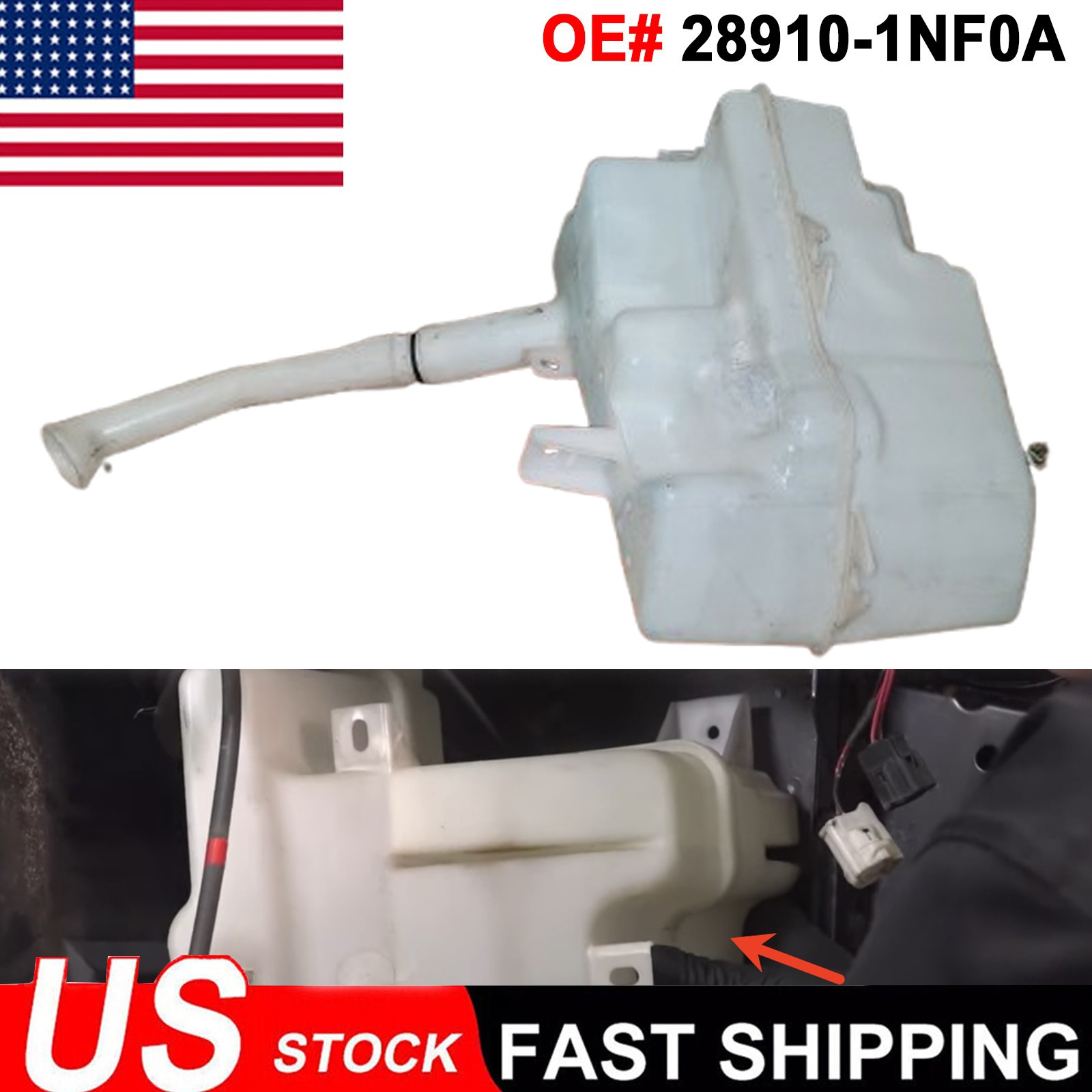 2007 - 2015 Infiniti G25 G35 G37 Q40 Windshield Washer Fluid Reservoir OEM