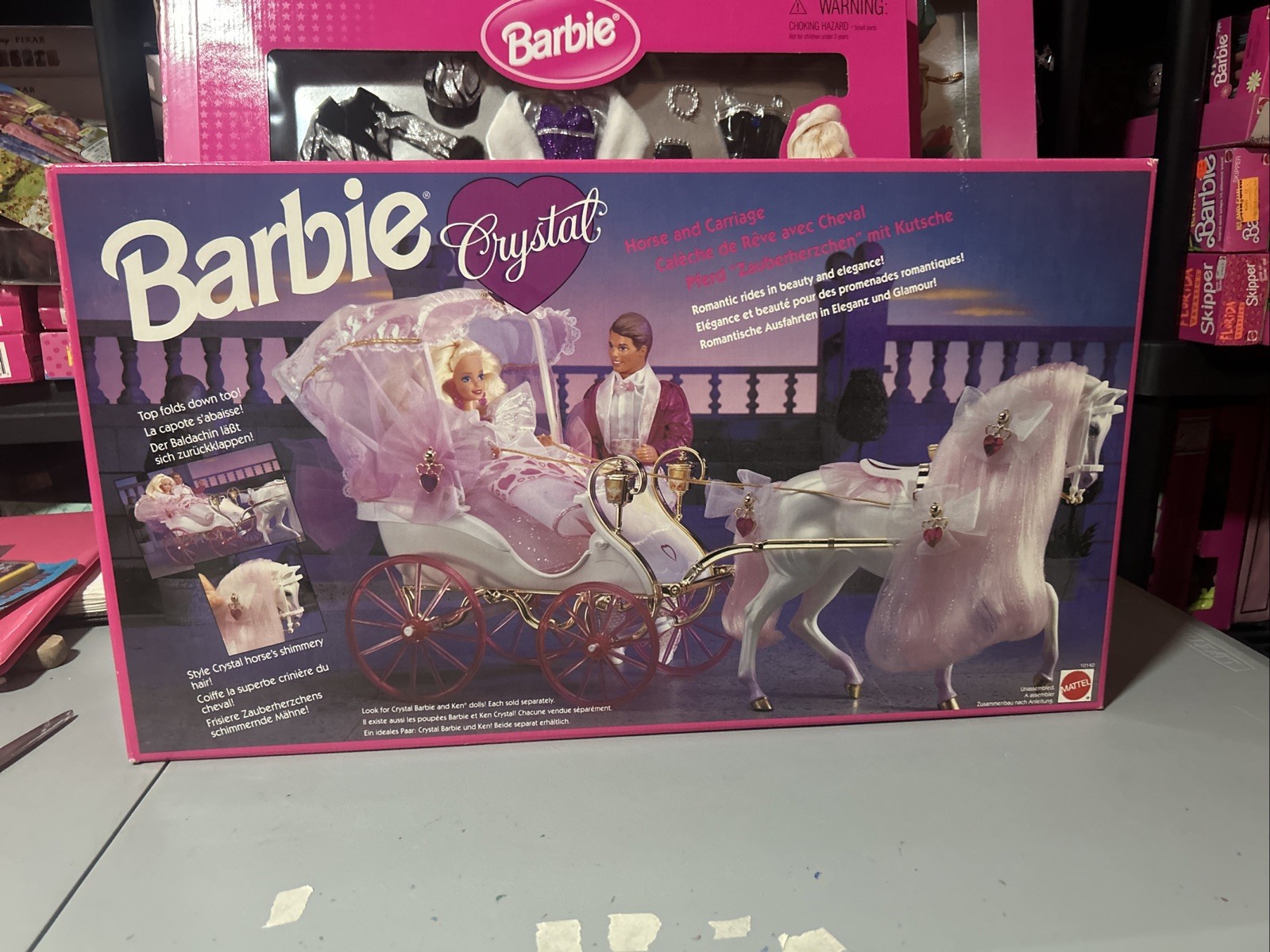 NIB 1992 Mattel Barbie Crystal Horse And Carriage 10142 *SEALED*