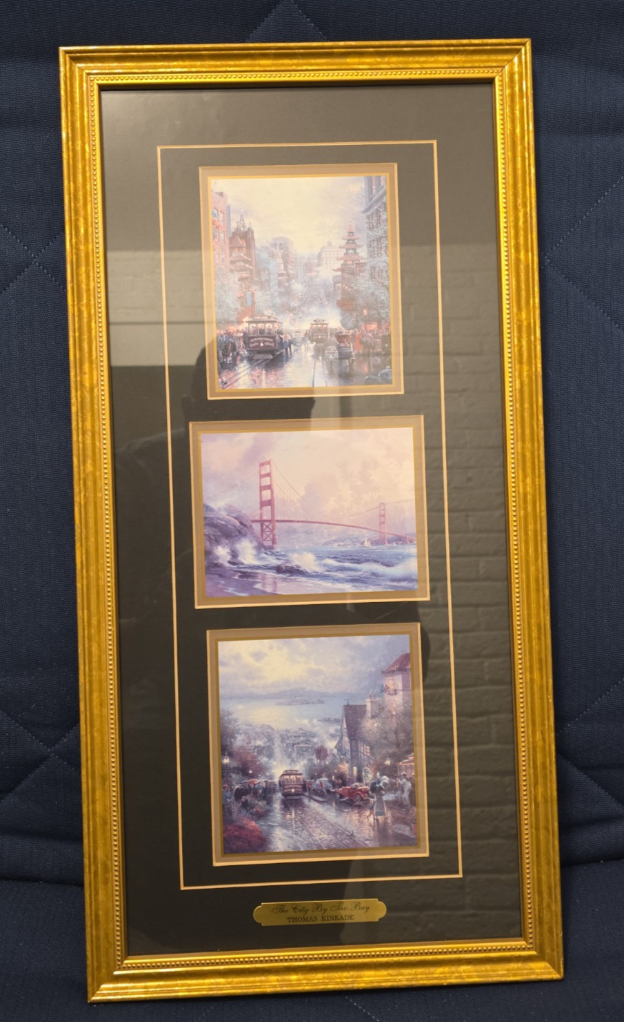 Thomas Kinkade The City By The Bay Framed Triptych San Francisco Prints with COA