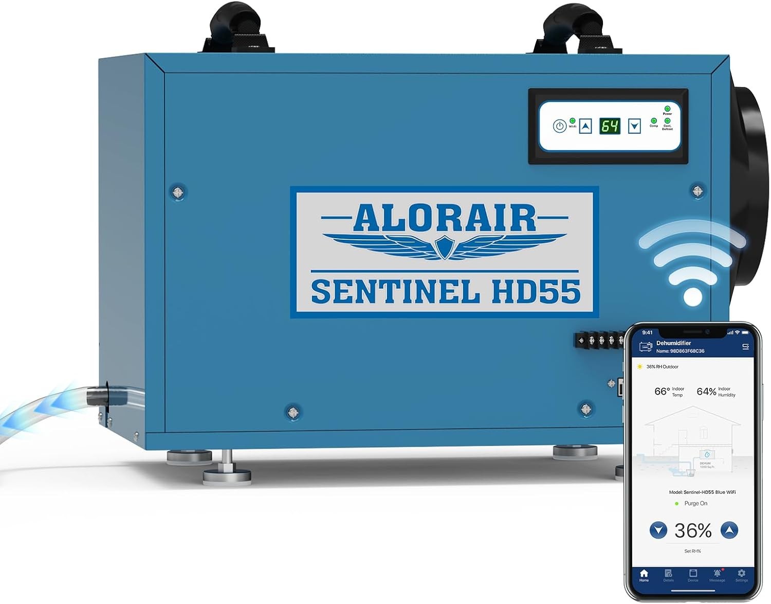 ALORAIR Sentinel HD55 113 Pt Dehumidifier for Basement 1200 sq ft w/Hose & WIFI ALORAIR Sentinel HD55 113 Pt Dehumidifier for Basement 1200 sq ft w/Hose & WIFI