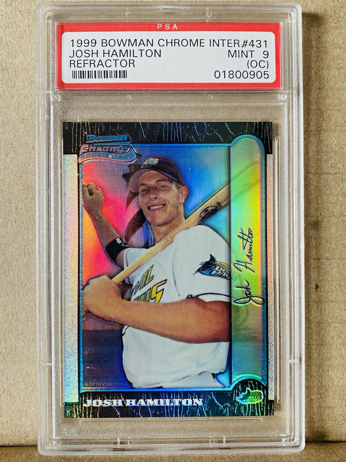 Josh Hamilton 1999 Bowman Chrome Int\'l Refractor #431 RC /100 PSA 9 (OC)