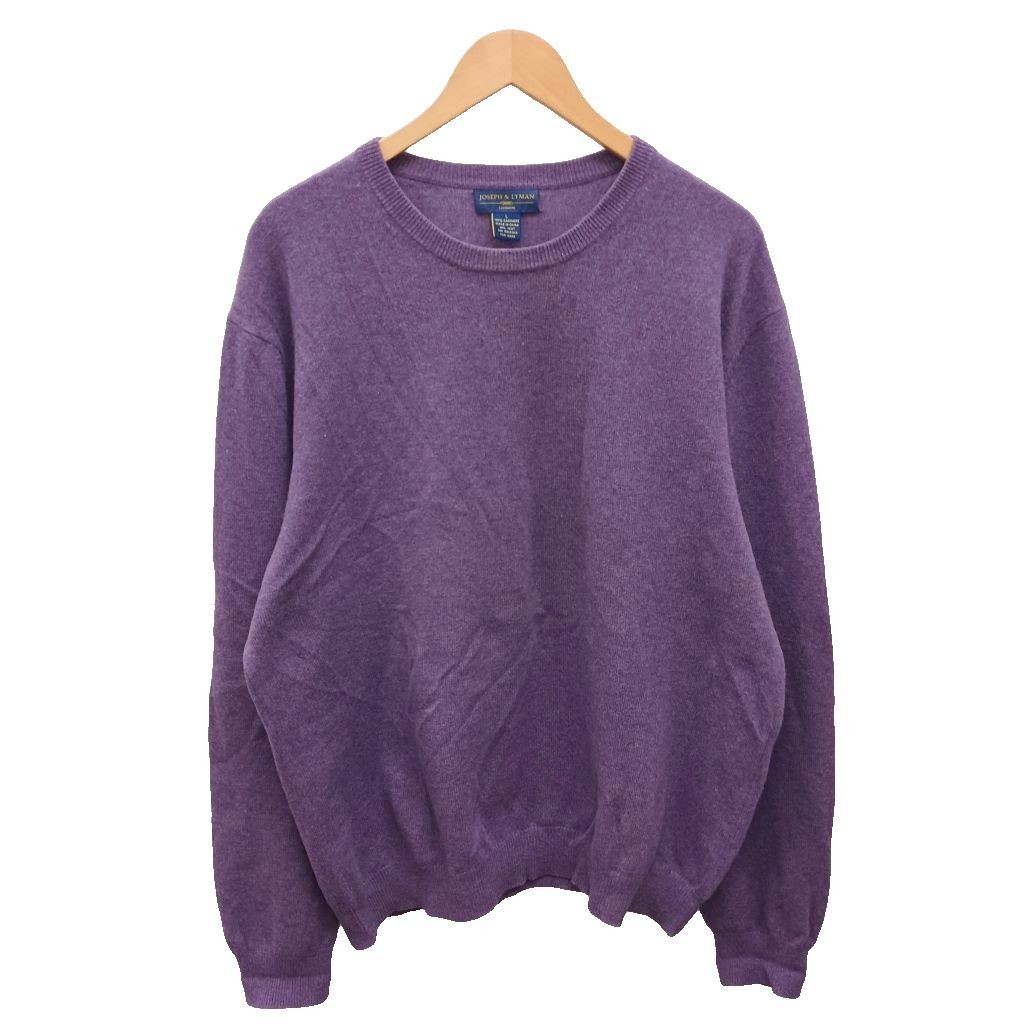 Joseph & Lyman Cashmere Knit Sweater Long Sleeve Purple L