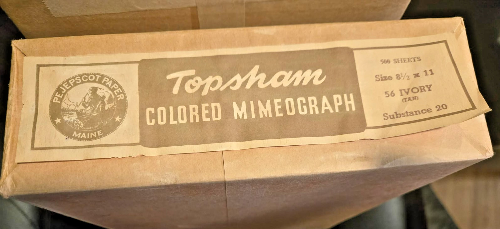 Vtg Topsham Colored Mimeograph Paper Ivory/Tan  8.5