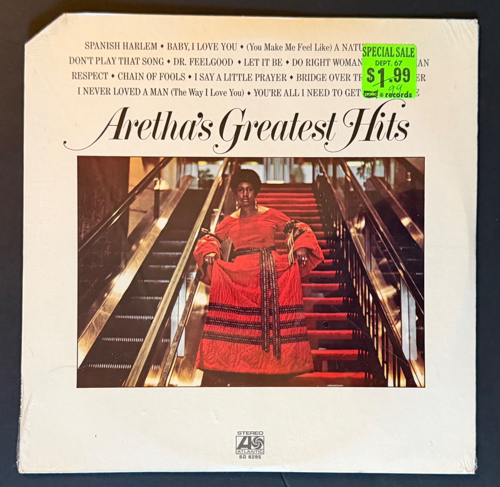 ARETHA FRANKLIN - ARETHA\'S GREATEST HITS LP SEALED SD 8295 CUT CORNER
