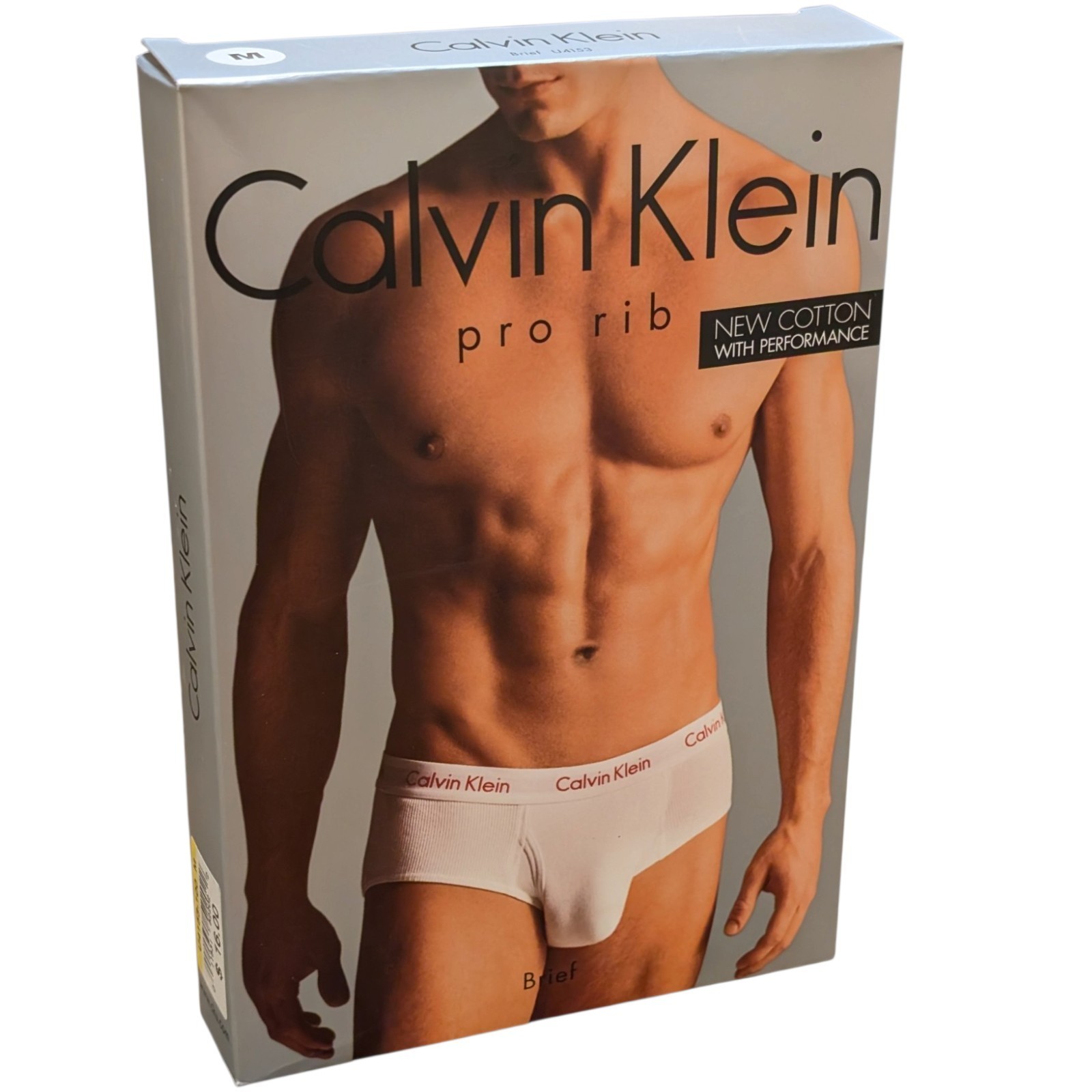 Vtg Calvin Klein Pro Rib U4153 Brief White Medium M New Low Rise Cotton