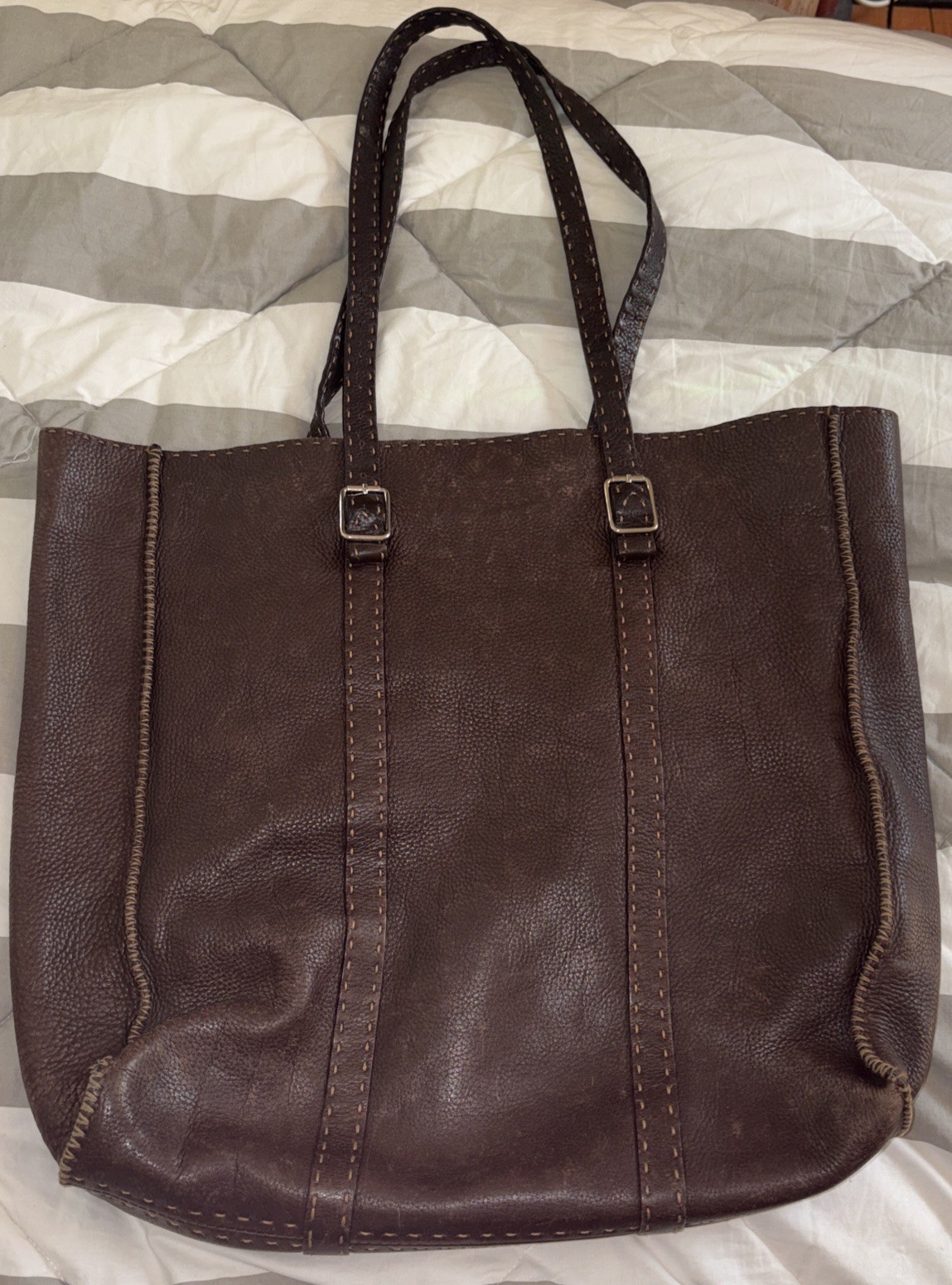 Fendi Selleria Designer Vintage Shoulder  Leather brown Bag