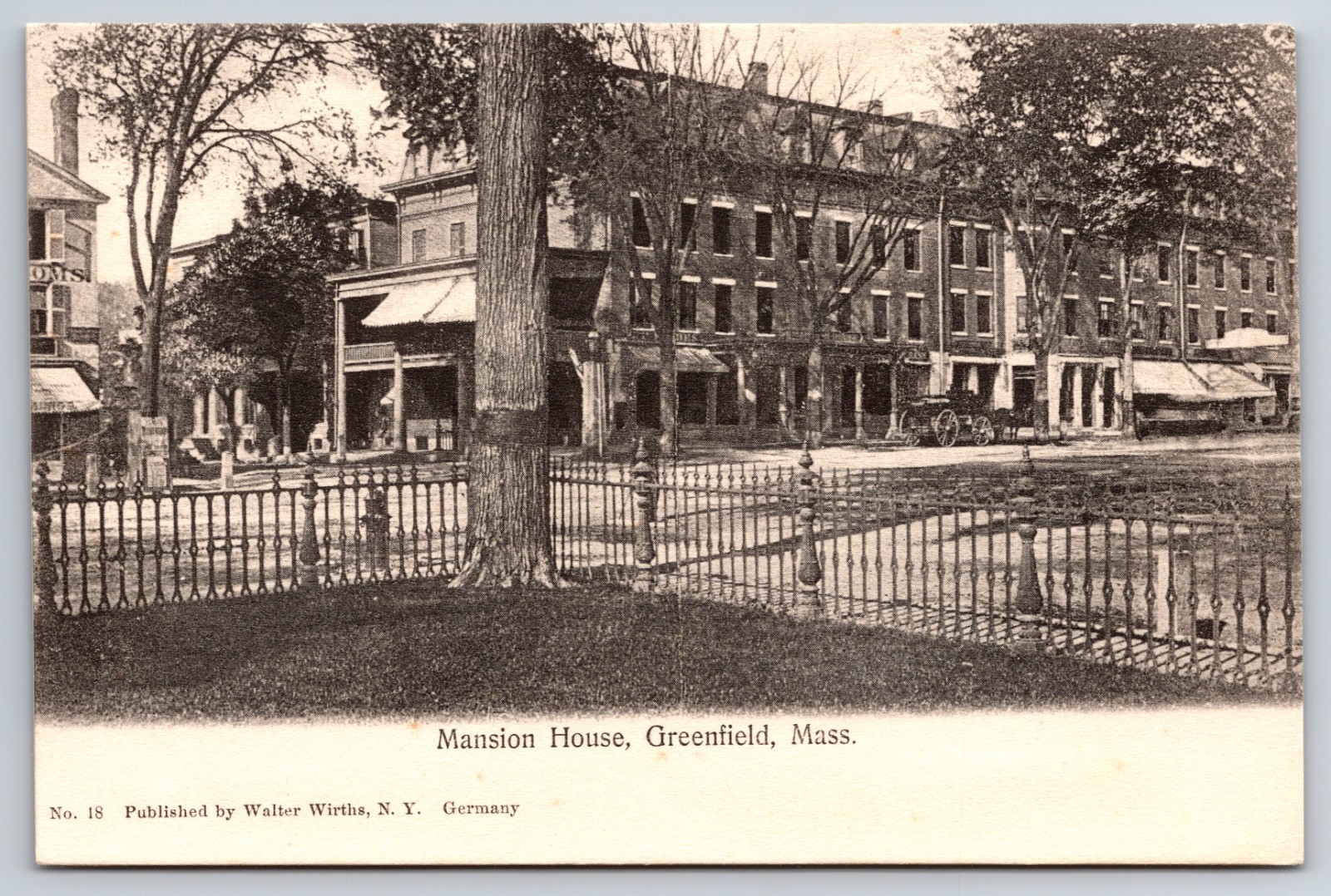 Mansion House Greenfield Massachusetts MA c1905 Postcard Mansion House Greenfield Massachusetts MA c1905 Postcard