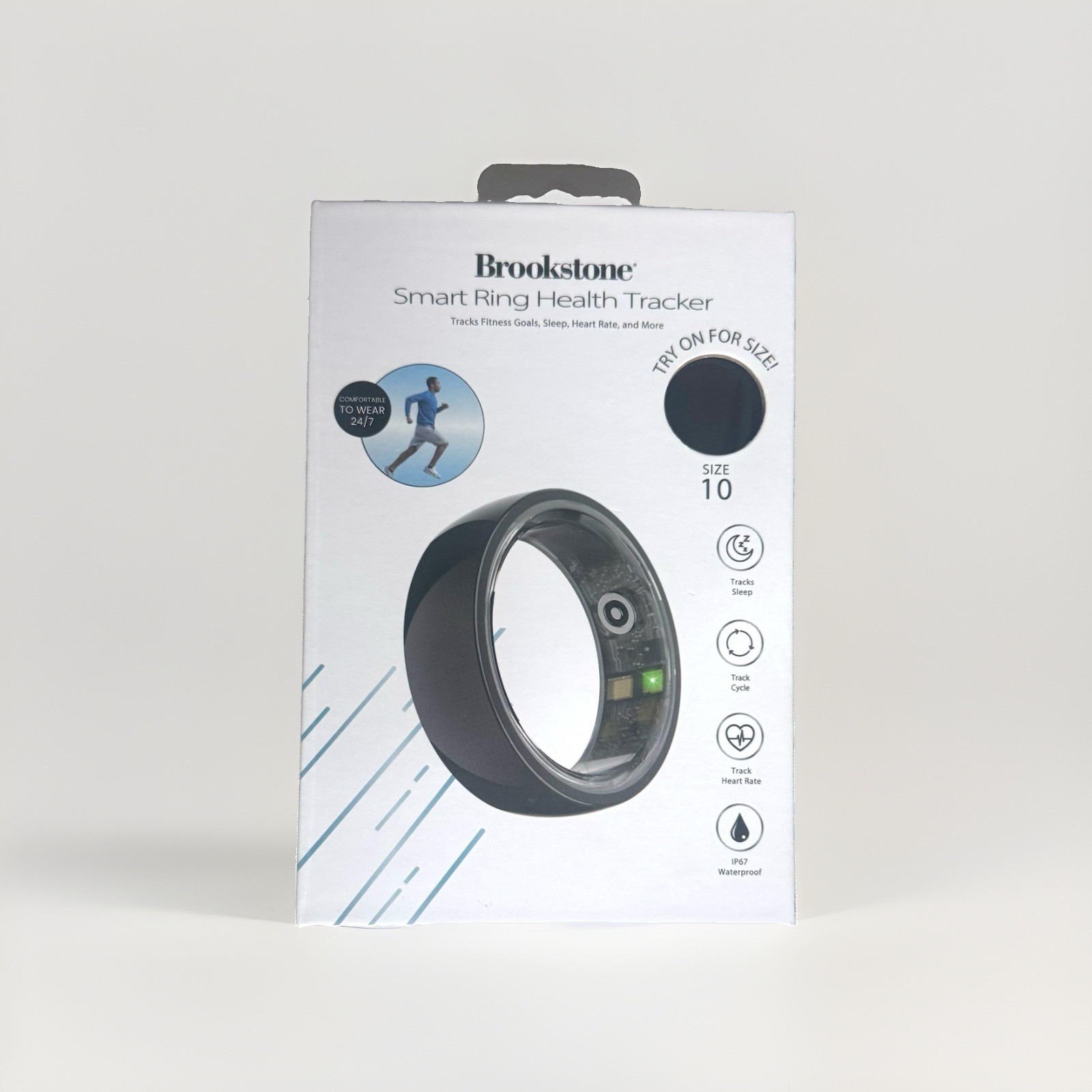 Brookstone Smart Ring Health & Fitness Tracker Size 10 - Brand New