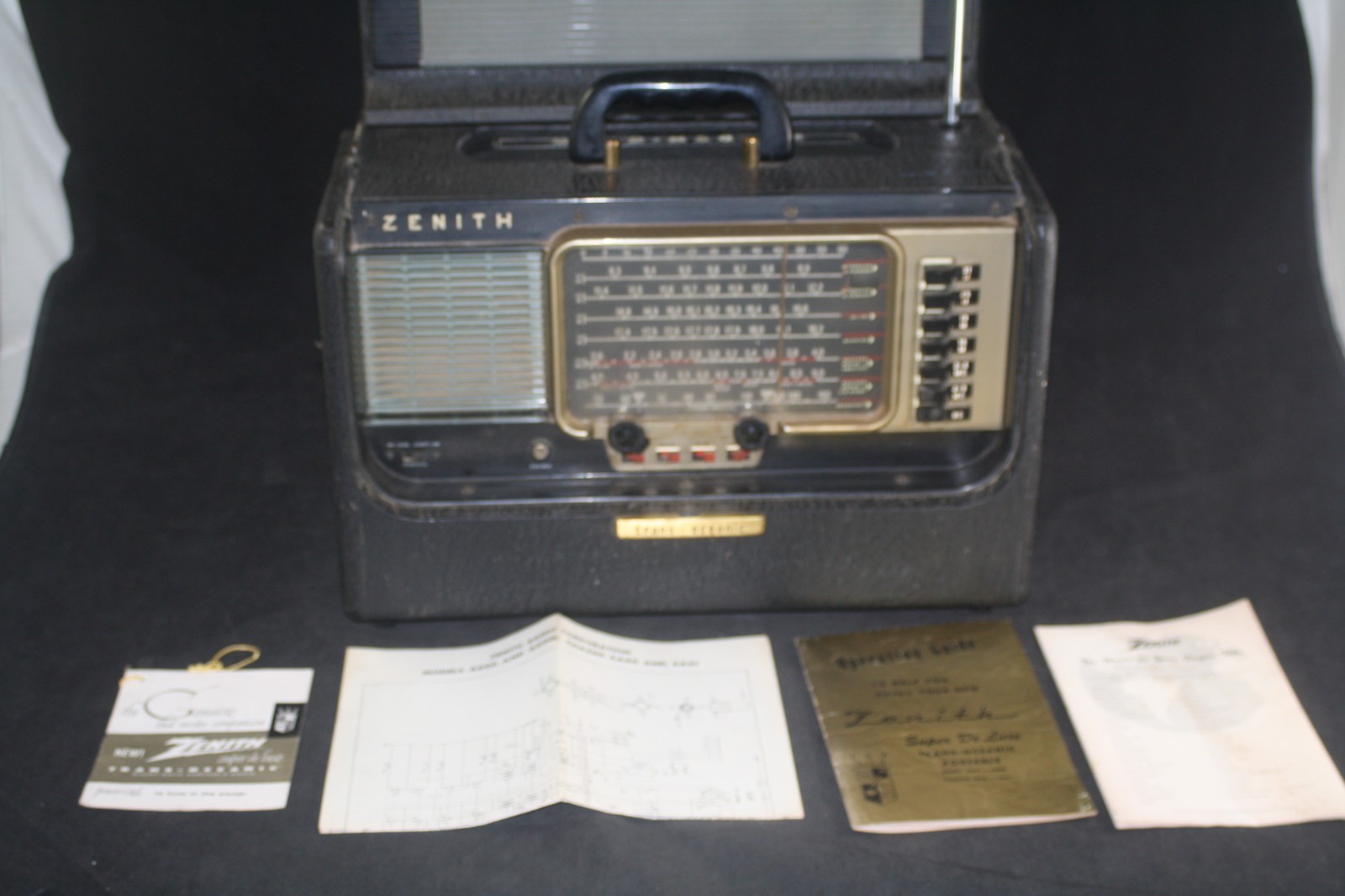 1958 Zenith Trans-Oceanic Tube Radio Wave Magnet A600 Chassis 6A4 MANUAL IPB