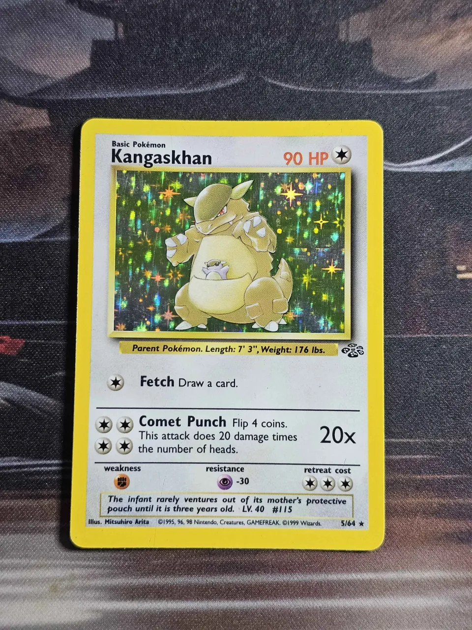 Kangaskhan 5/64 Rare Jungle Pokemon Unlimited Holo Heavily Played