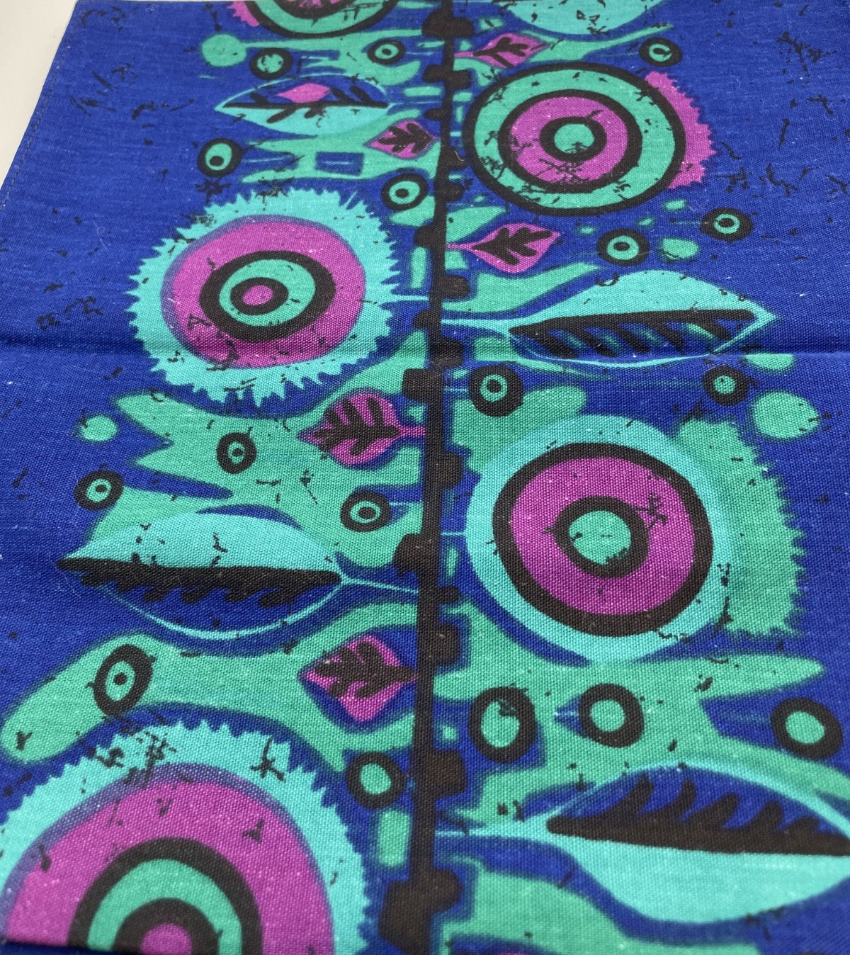 RARE MCM German Pop Art Fabric Wall Hanging Signed Traute Sänger - Blue/Purple RARE MCM German Pop Art Fabric Wall Hanging Signed Traute Sänger - Blue/Purple