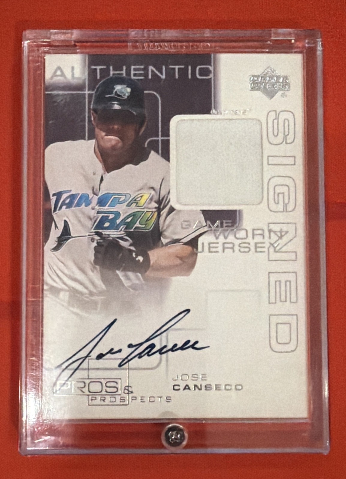 2000 Jose Canseco AUTO Tampa Bay Rays Upper Deck - Signed Game Worn Jersey #JC