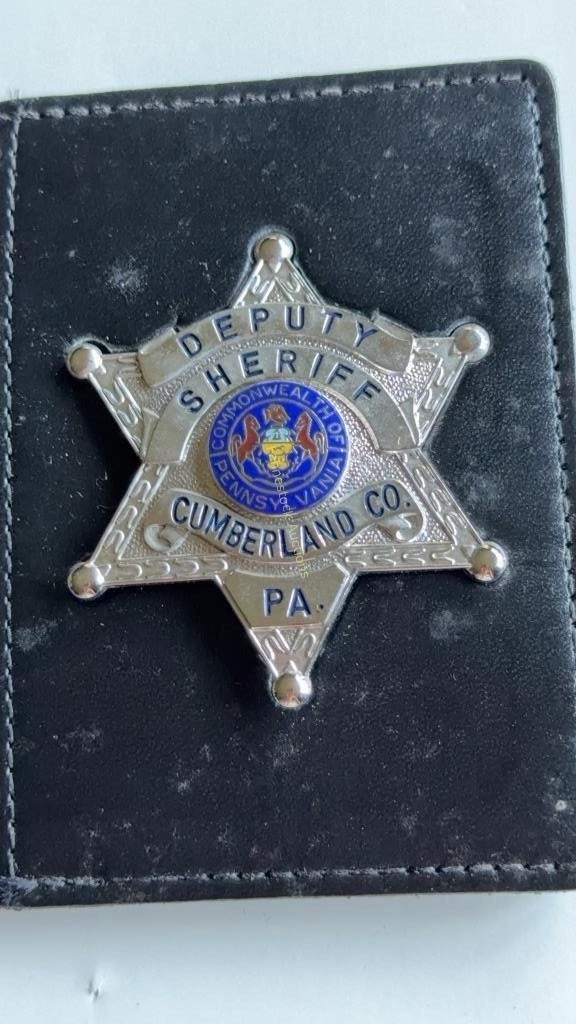 Vintage Obsolete Cumberland County PA Deputy Sheriff Badge Six Point Star Wallet