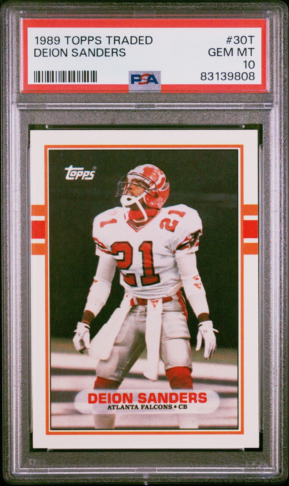 Graded 1989 Topps Traded Deion Sanders #30T Rookie RC Card PSA 10 Gem Graded 1989 Topps Traded Deion Sanders #30T Rookie RC Card PSA 10 Gem