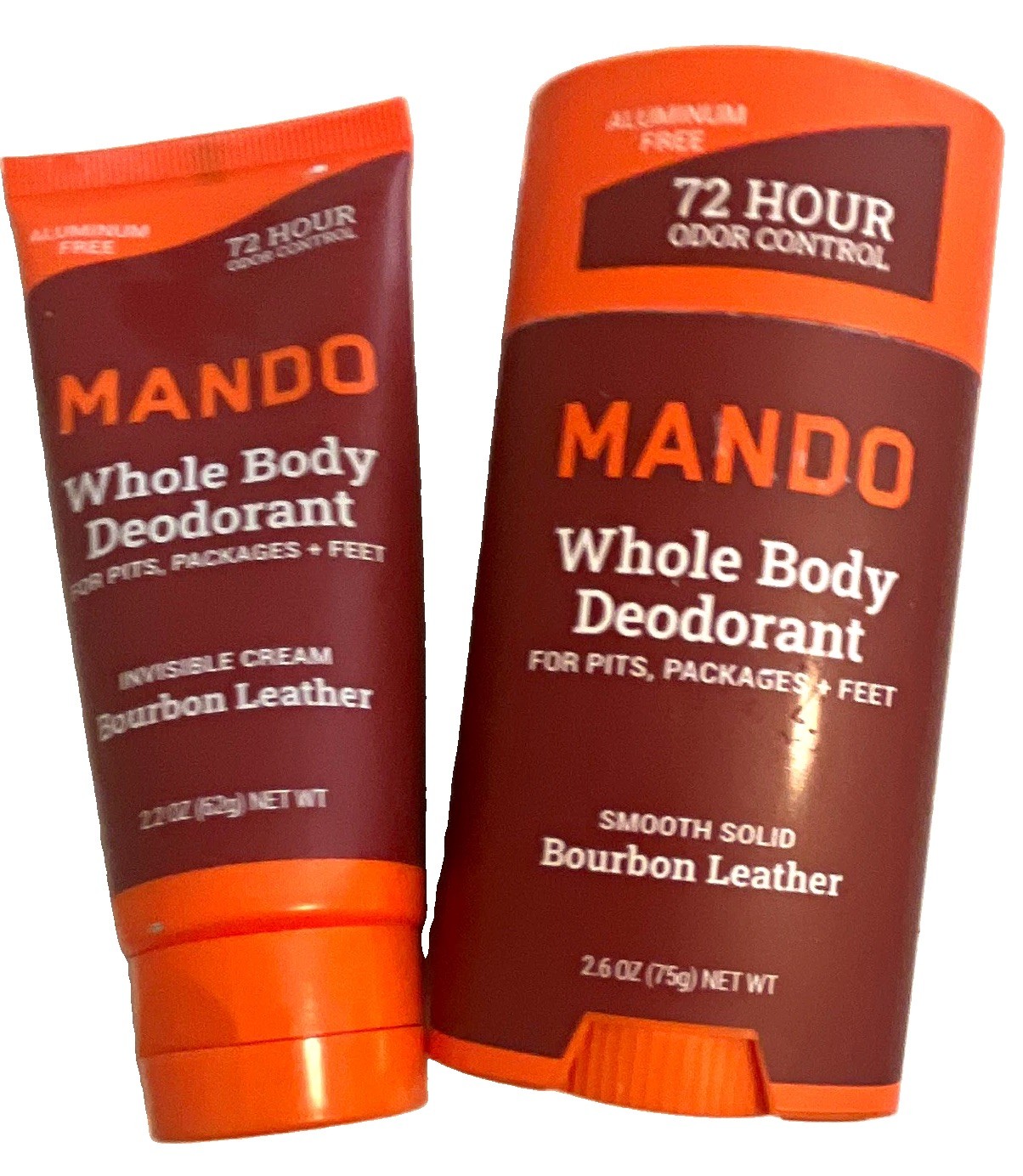 Mando Whole Body Deodorant Bourbon Leather Aluminum-Free 72Hr 2.6oz
