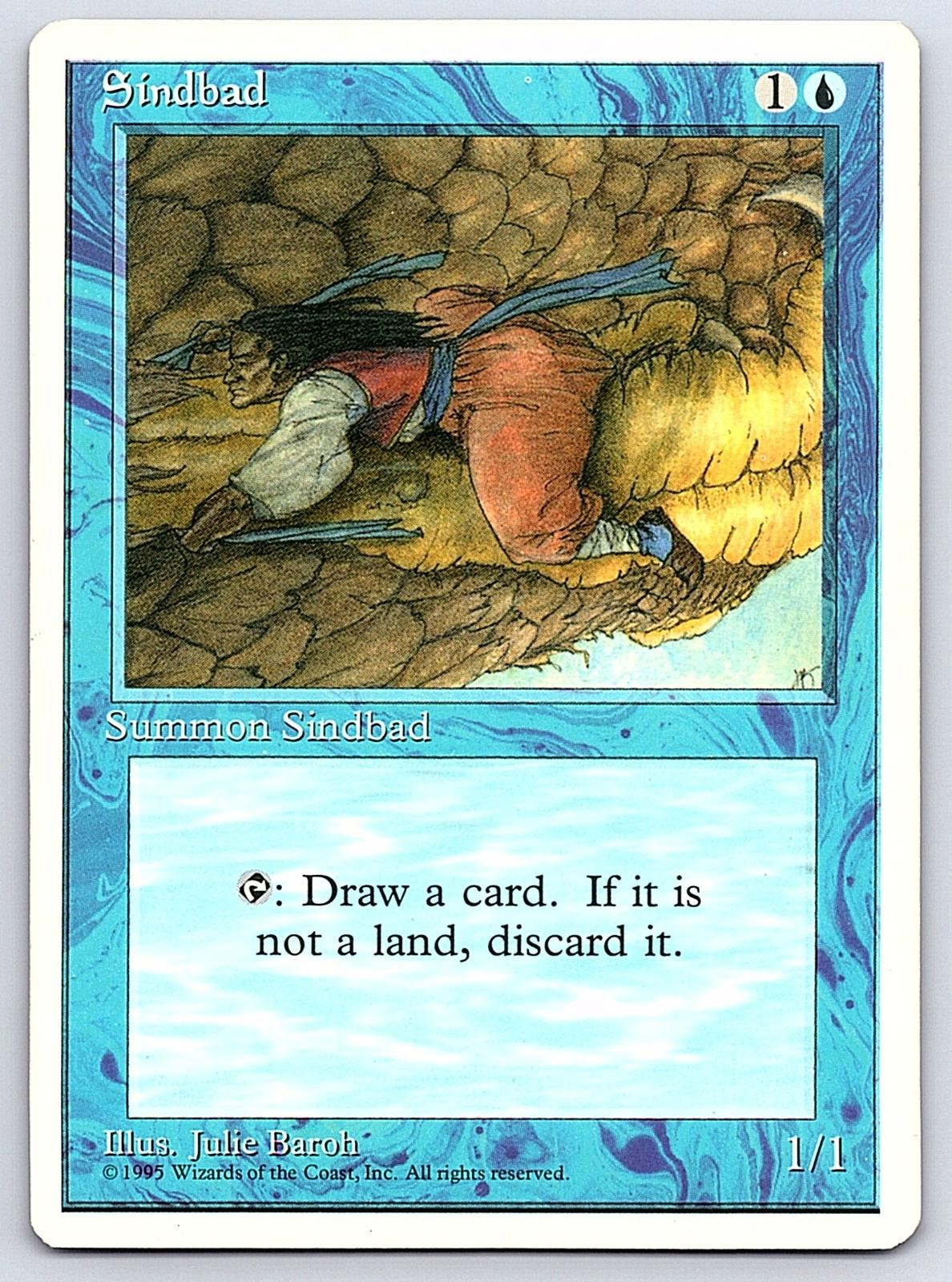 Sindbad Uncommon Fourth Edition Magic: The Gathering Moderately Played Sindbad Uncommon Fourth Edition Magic: The Gathering Moderately Played